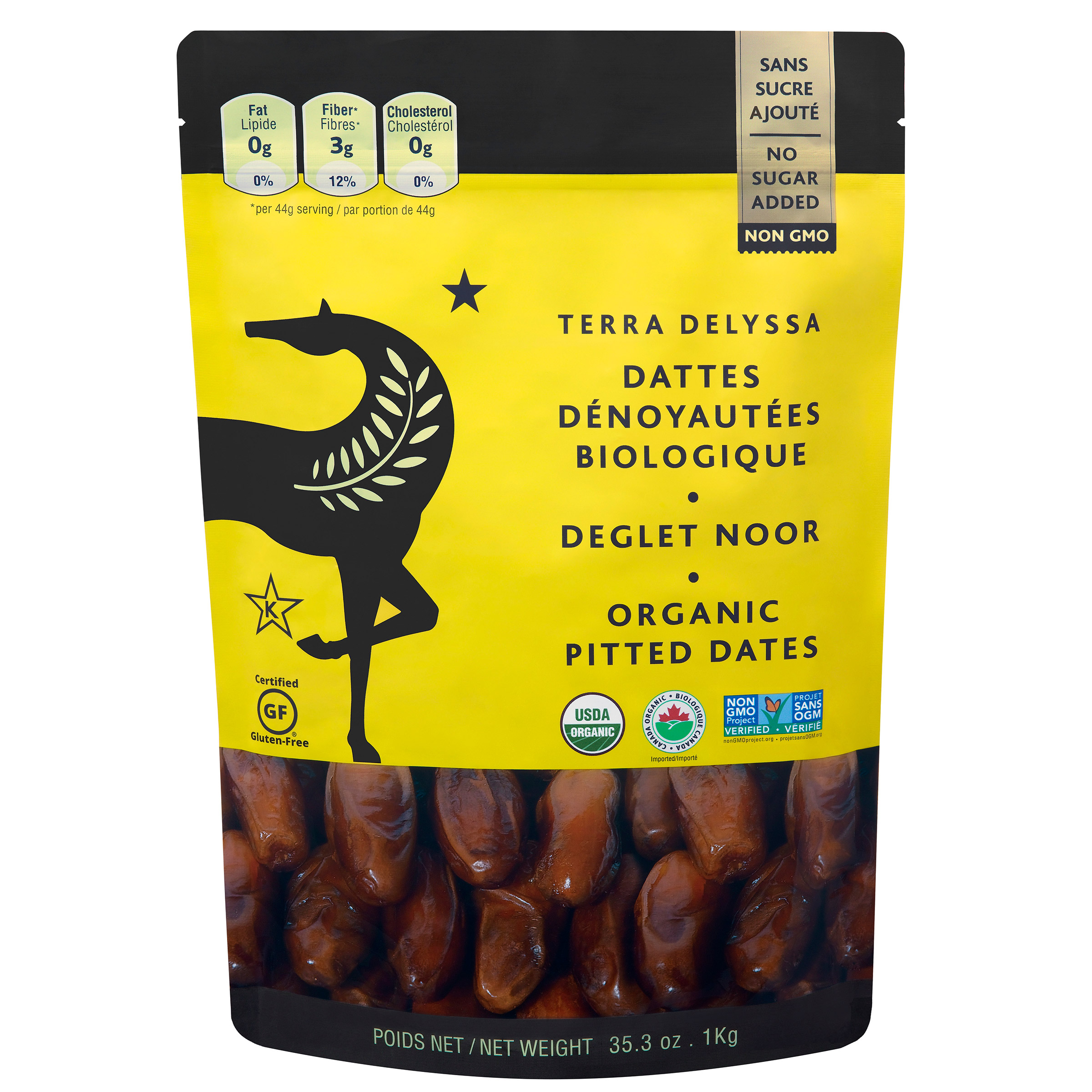 Terra Delyssa Deglet Noor Organic Pitted Dates, 1 kg  
