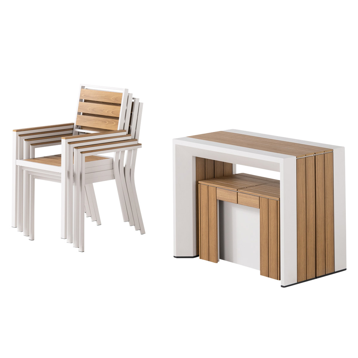 Transformer Table Extendable Outdoor Patio Dining Set | Costco