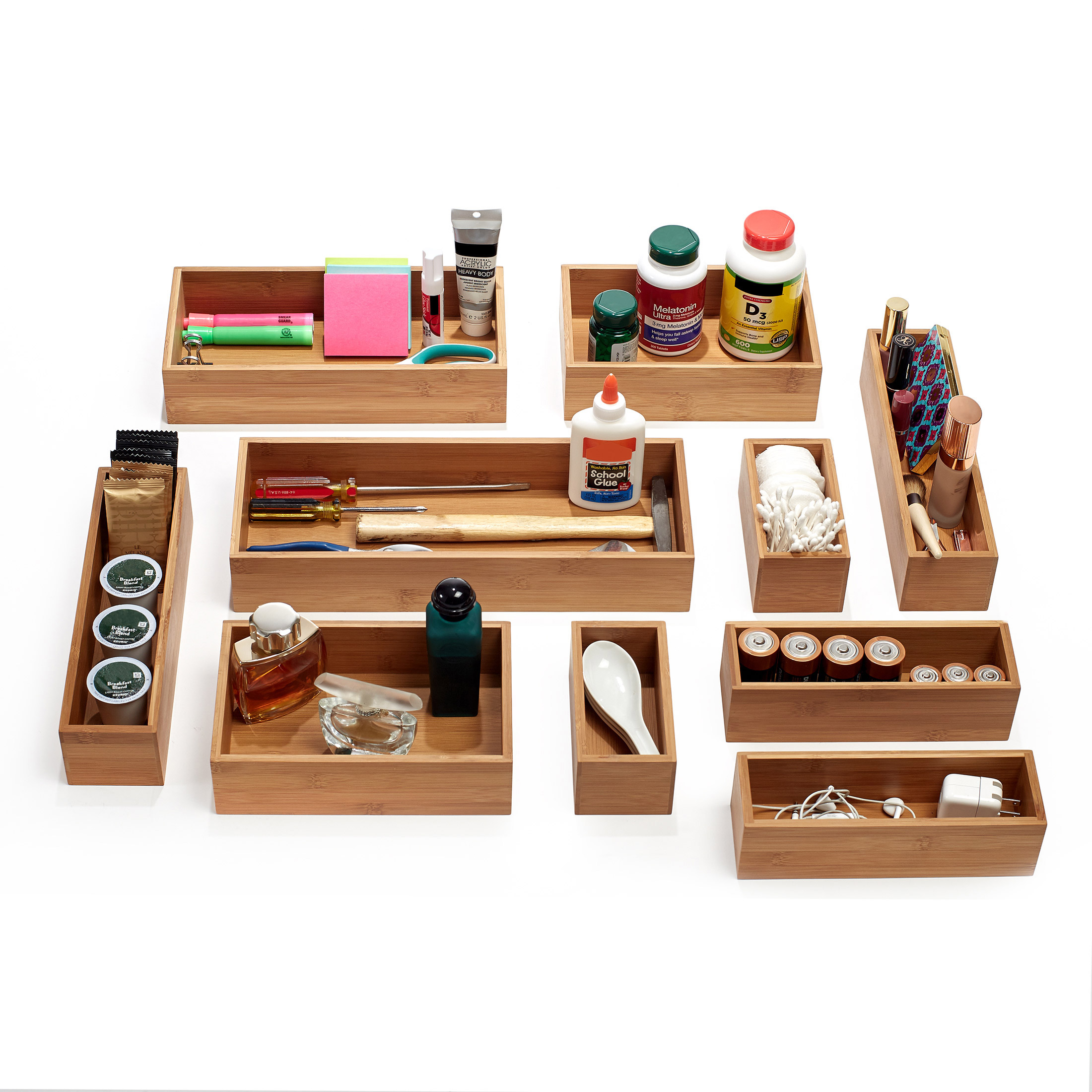 Seville Classics 10-piece Bamboo Storage Box Organizer Set | Costco