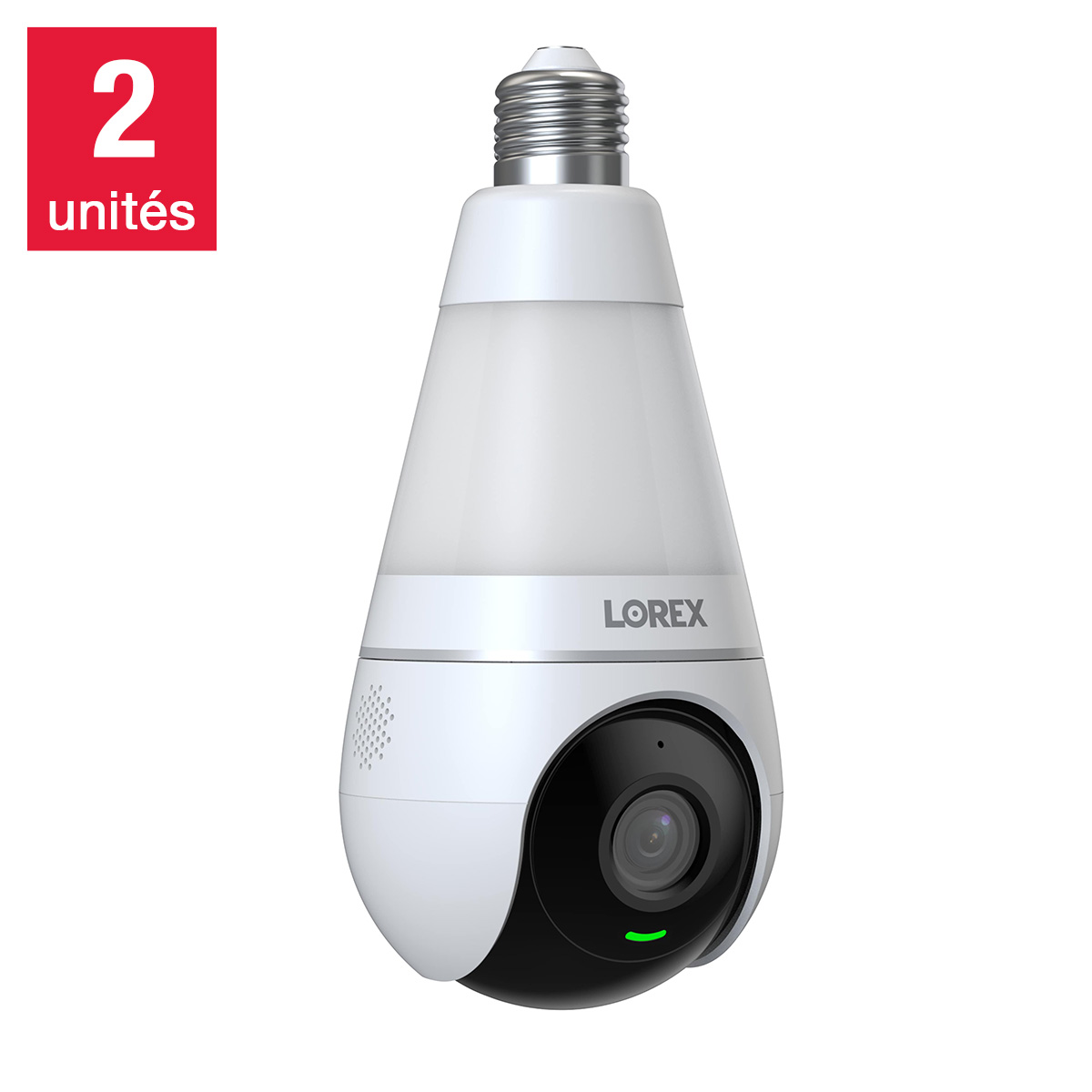 Lorex - Caméra de sécurité à ampoule intelligente Wi-Fi 2K , Paquet de 2