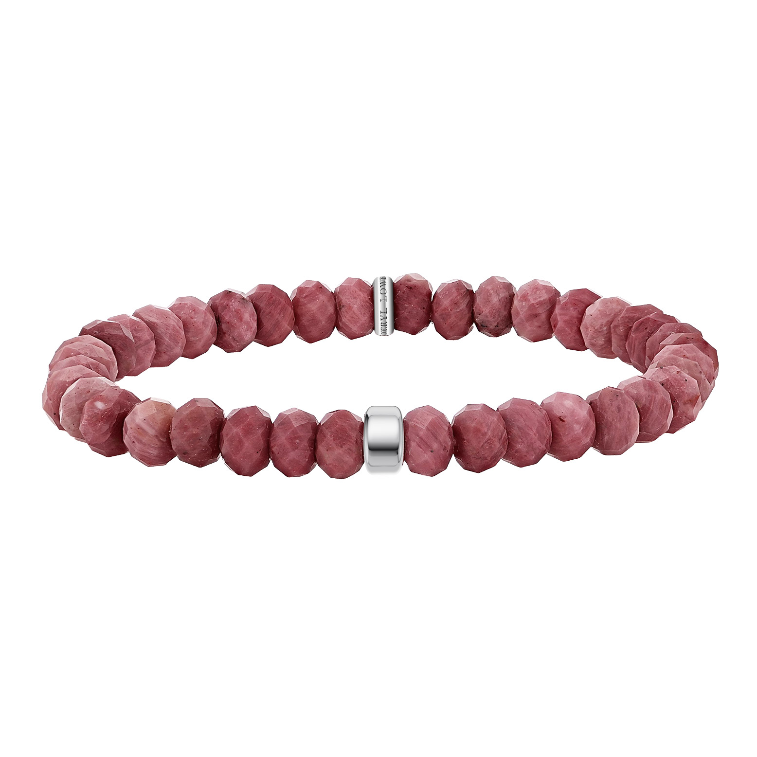 Sheryl Lowe Rhodonite Beaded Bracelet with Smooth Rondelle Accent