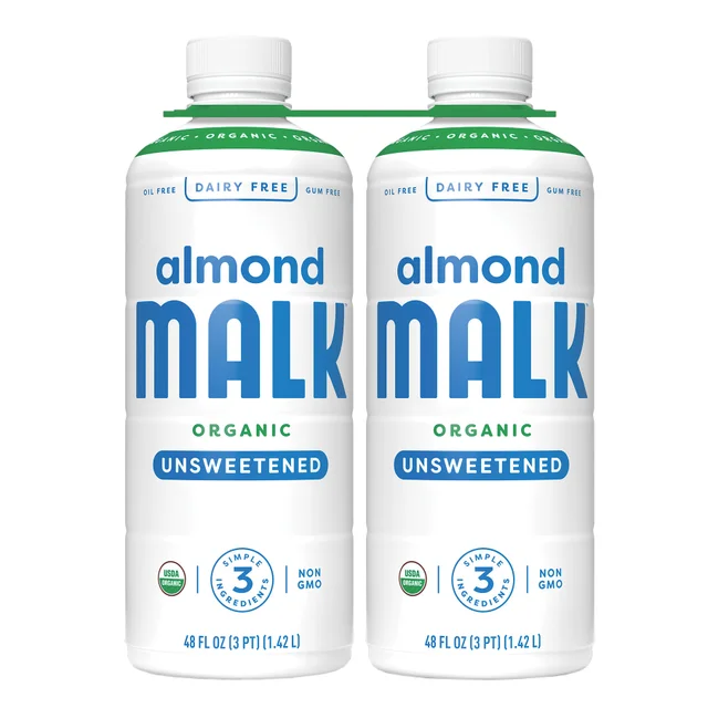 MALK ORGANIC UNSWEETENED ALMOND MILK 2/48 OZ