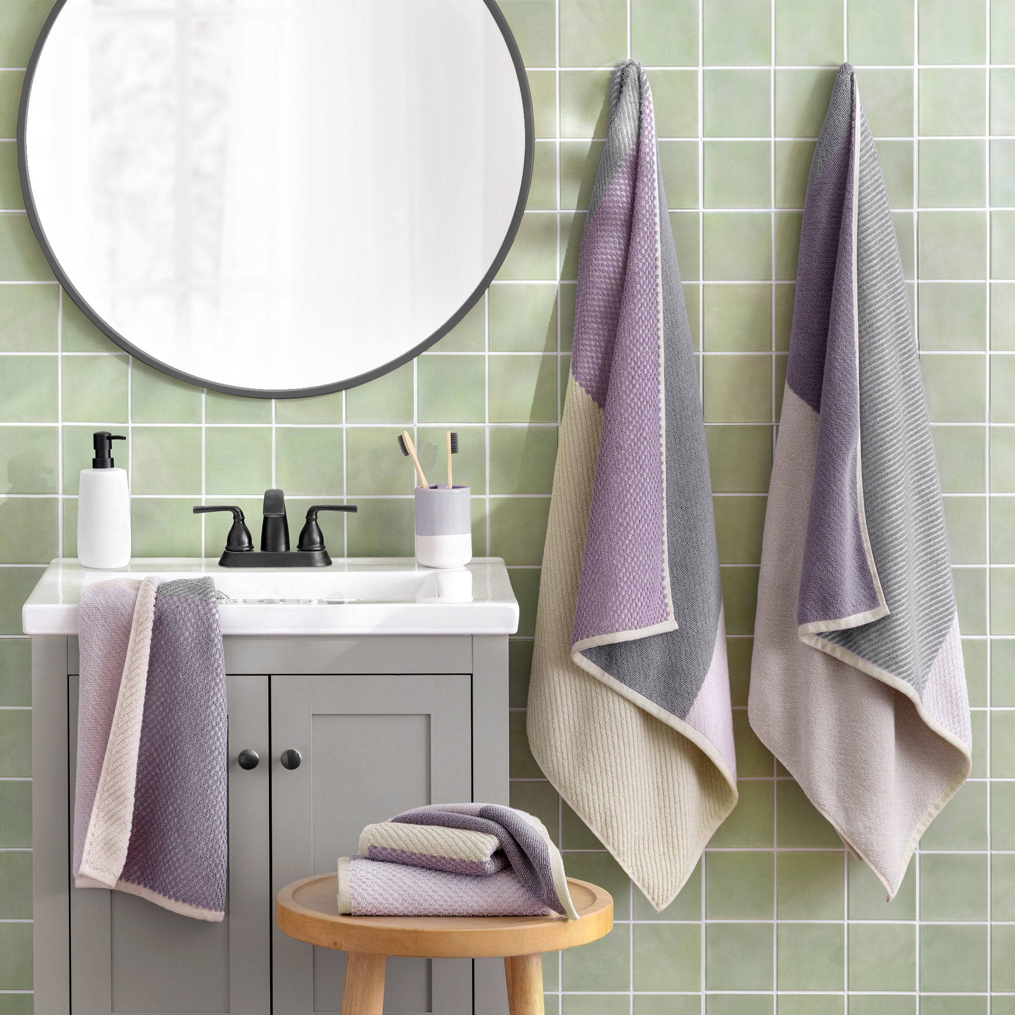 WelHome Colorblock Bath Towel 6-piece Set