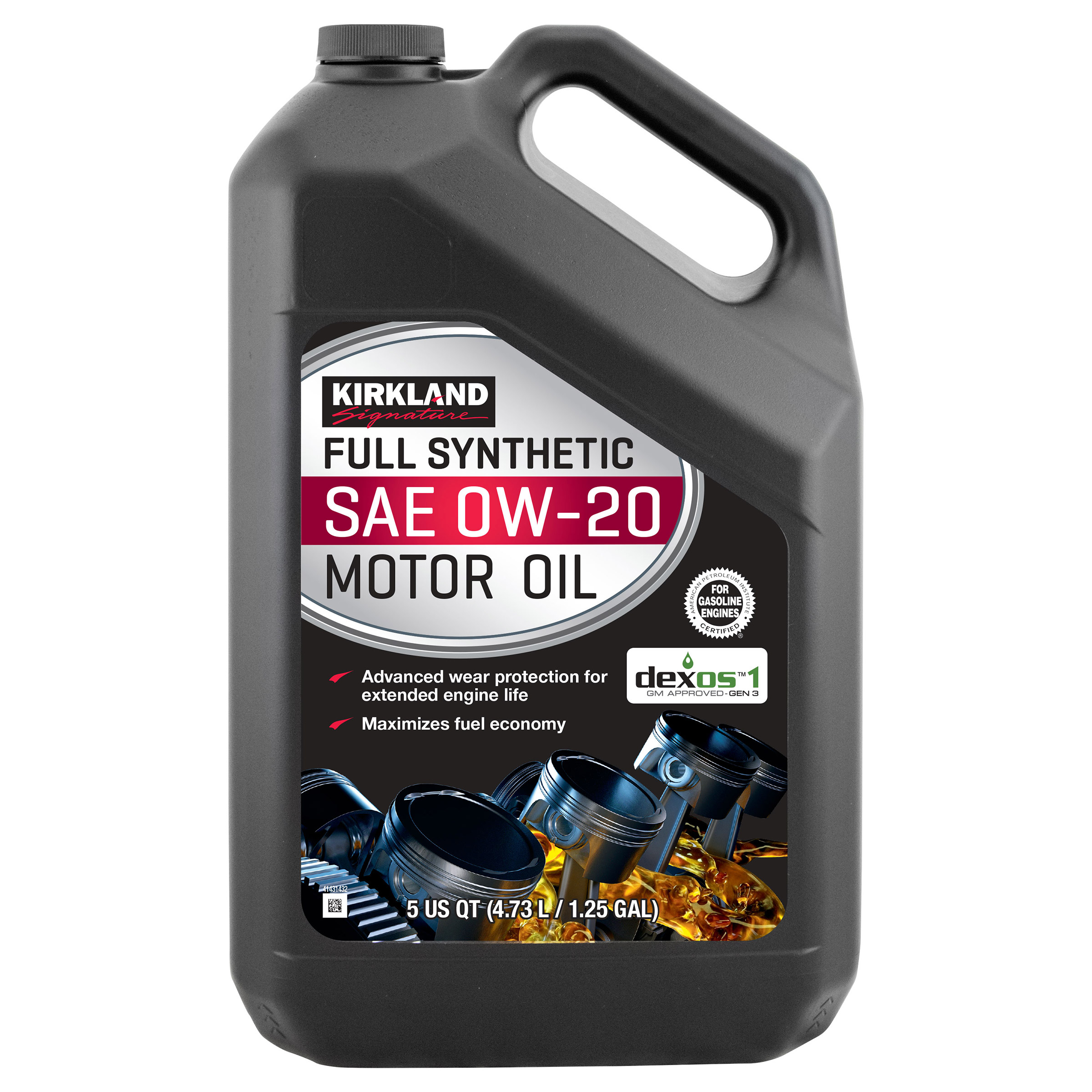 Kirkland Signature 0W-20 Full Synthetic Motor Oil 5-quart, 2-pack