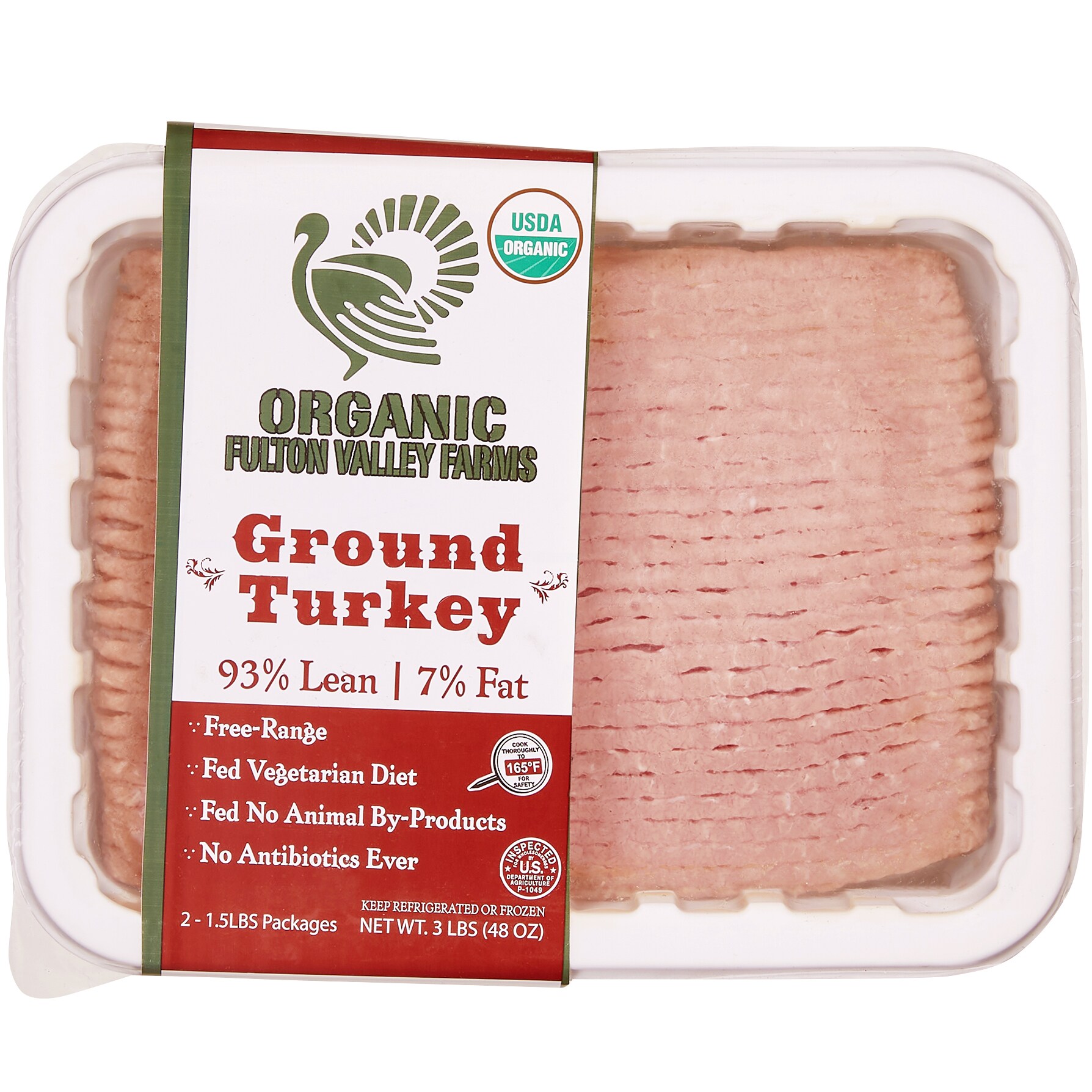 Organic Ground Turkey, 93% Lean, 1.5 lbs, 2 ct 