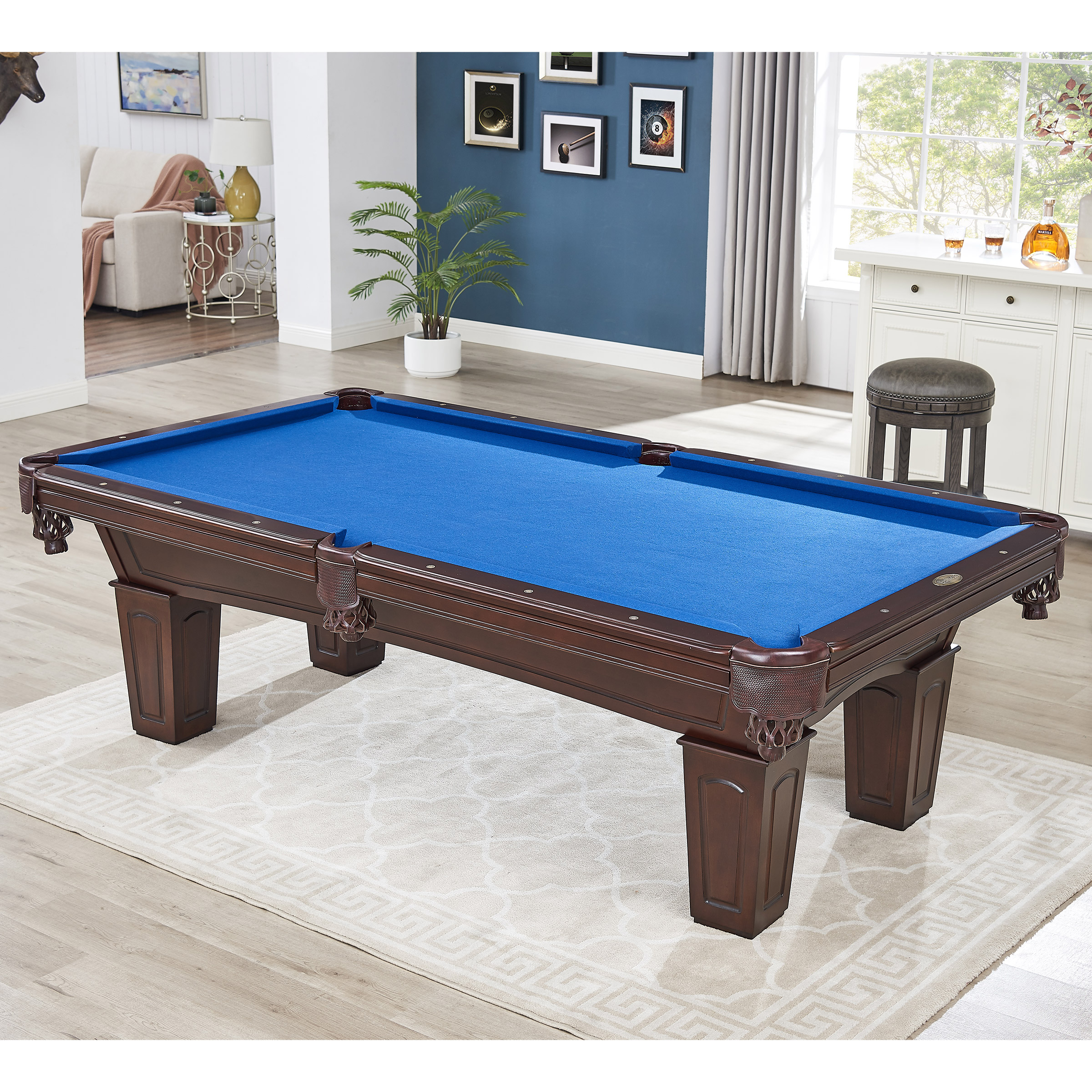 Beringer 8 ft. Belmont Solid Wood Slate Billiard Table