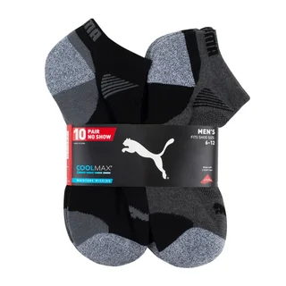 PUMA Men's No Show Sock, 10-pair, Assorted Colors