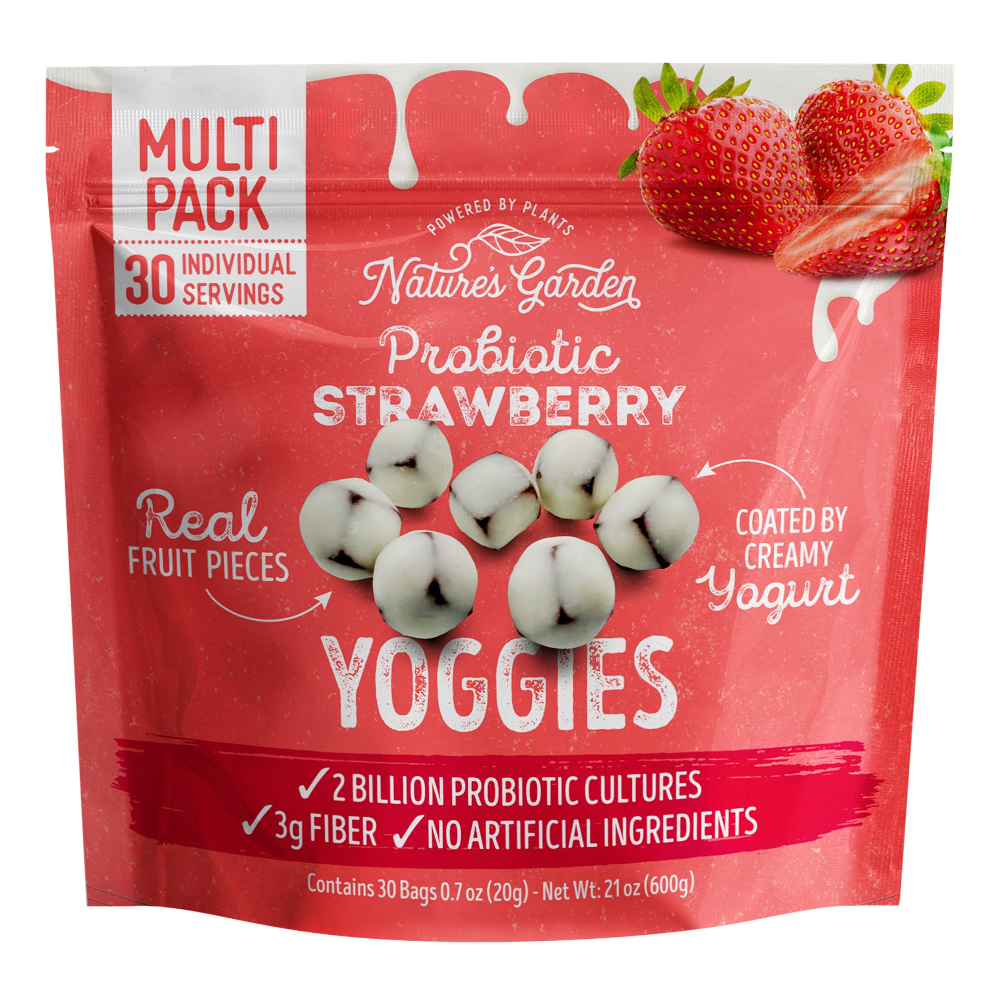 Natures Garden, Probiotic Strawberry Yoggies, 0.7 oz, 30-count | Costco