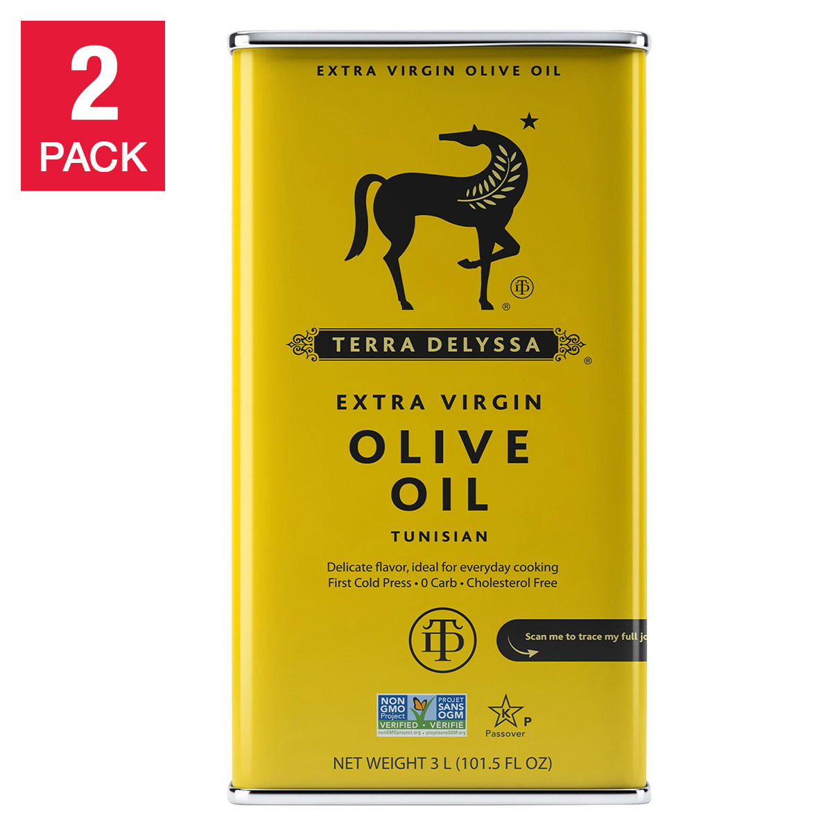Terra Delyssa First Cold Press Extra Virgin Olive Oil 3L  Tin  2-count