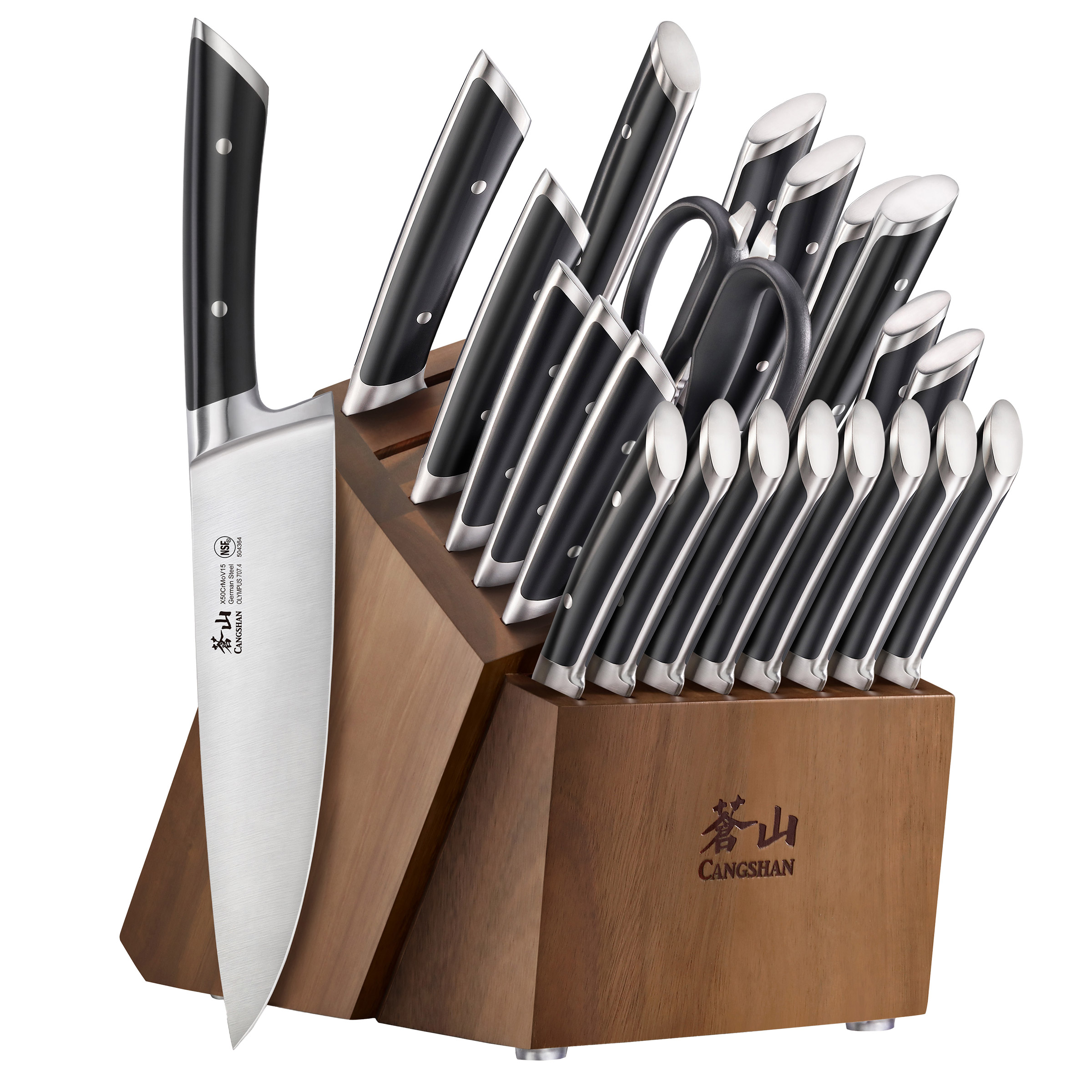 Cangshan Olympus Series German Steel Forged 23-piece Knife Block Set