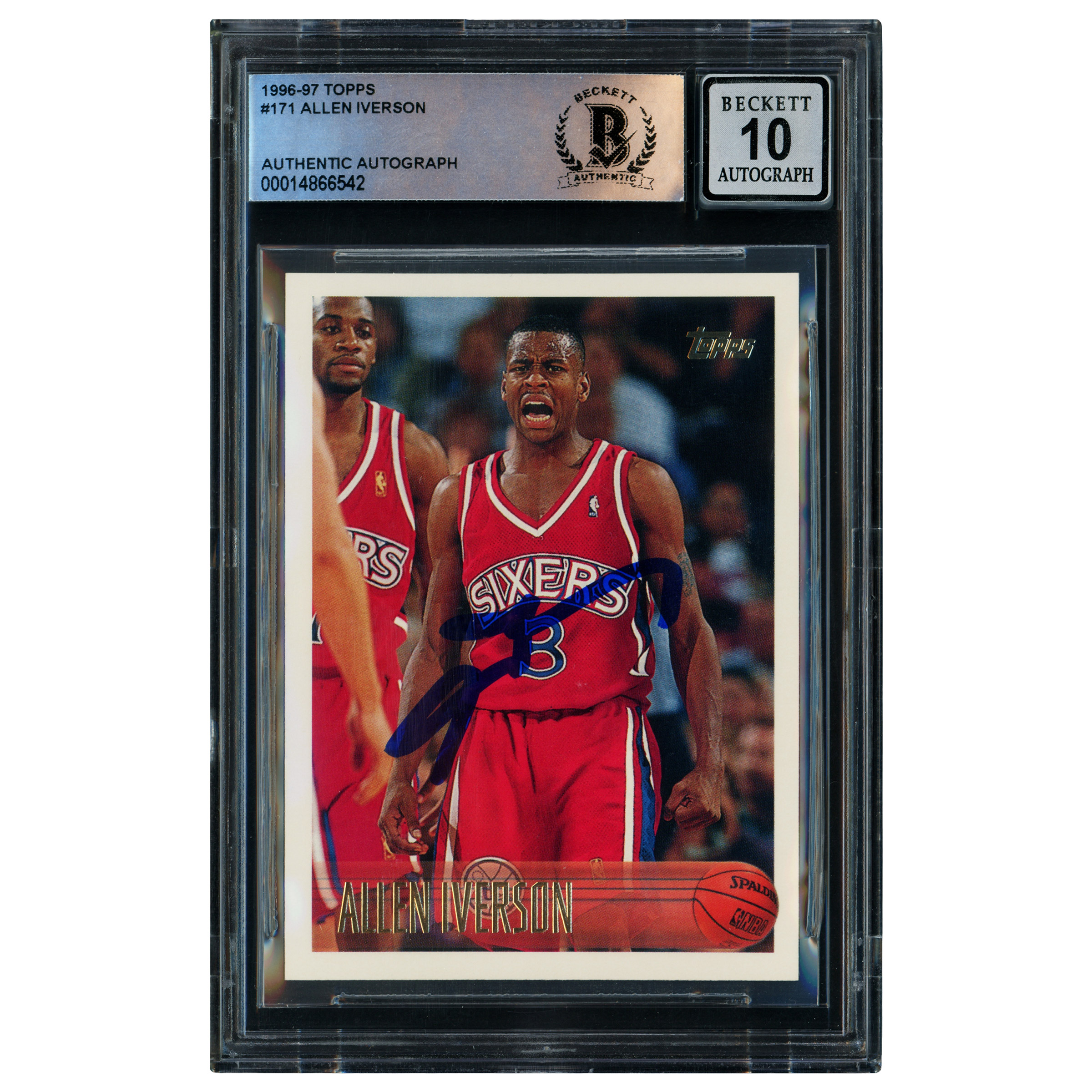 その他 NBA topps 96 97  #171 allen iverson+1sc Allen Iverson Autographed 1996-97 Topps Rookie Card #171
