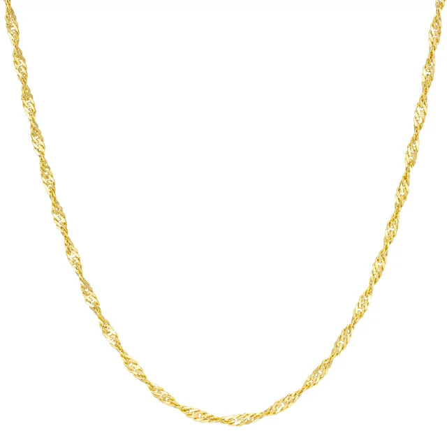 14kt Yellow Gold Singapore Chain, 18 inch