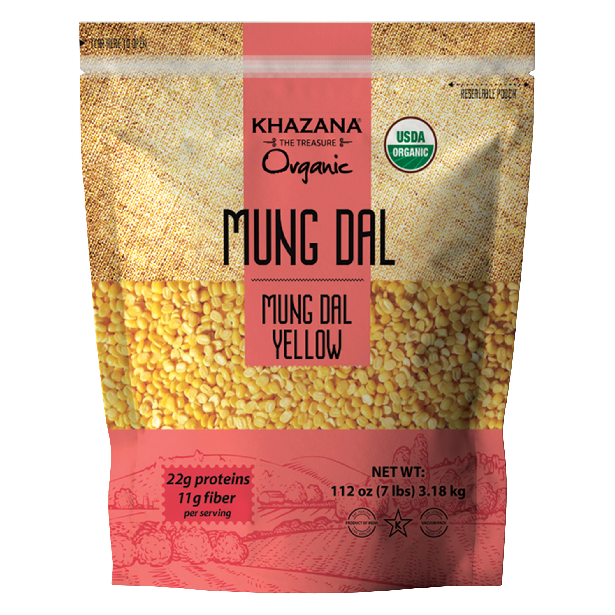 Khazana Organic Mung Dal Yellow, 7 lbs