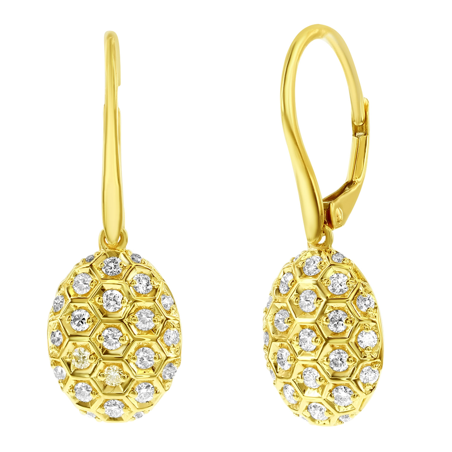 Round Brilliant Diamond Honeycomb Drop Earrings (0.55 ctw)