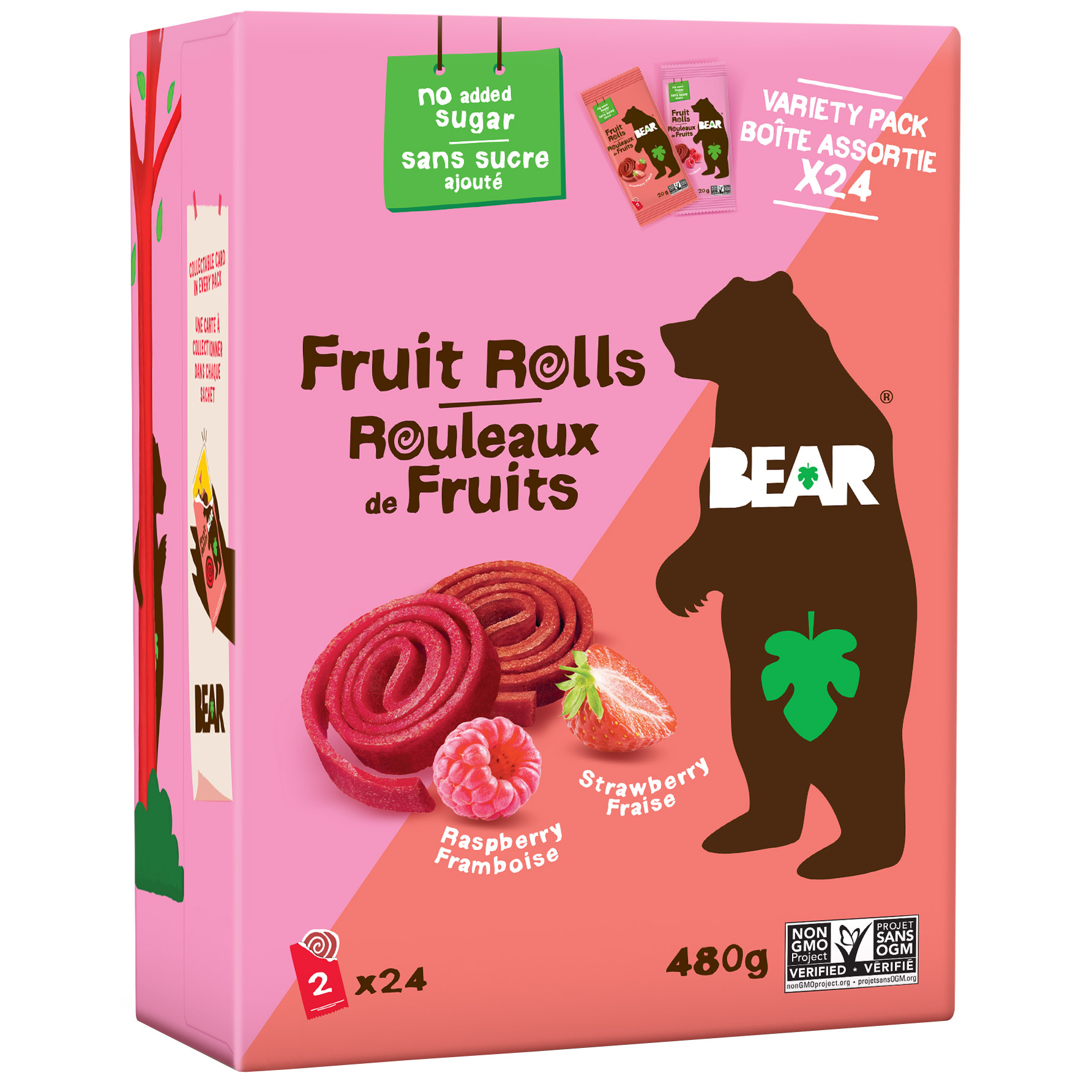 Bear Fruit Rolls, Variety Pack, 24 × 20 g