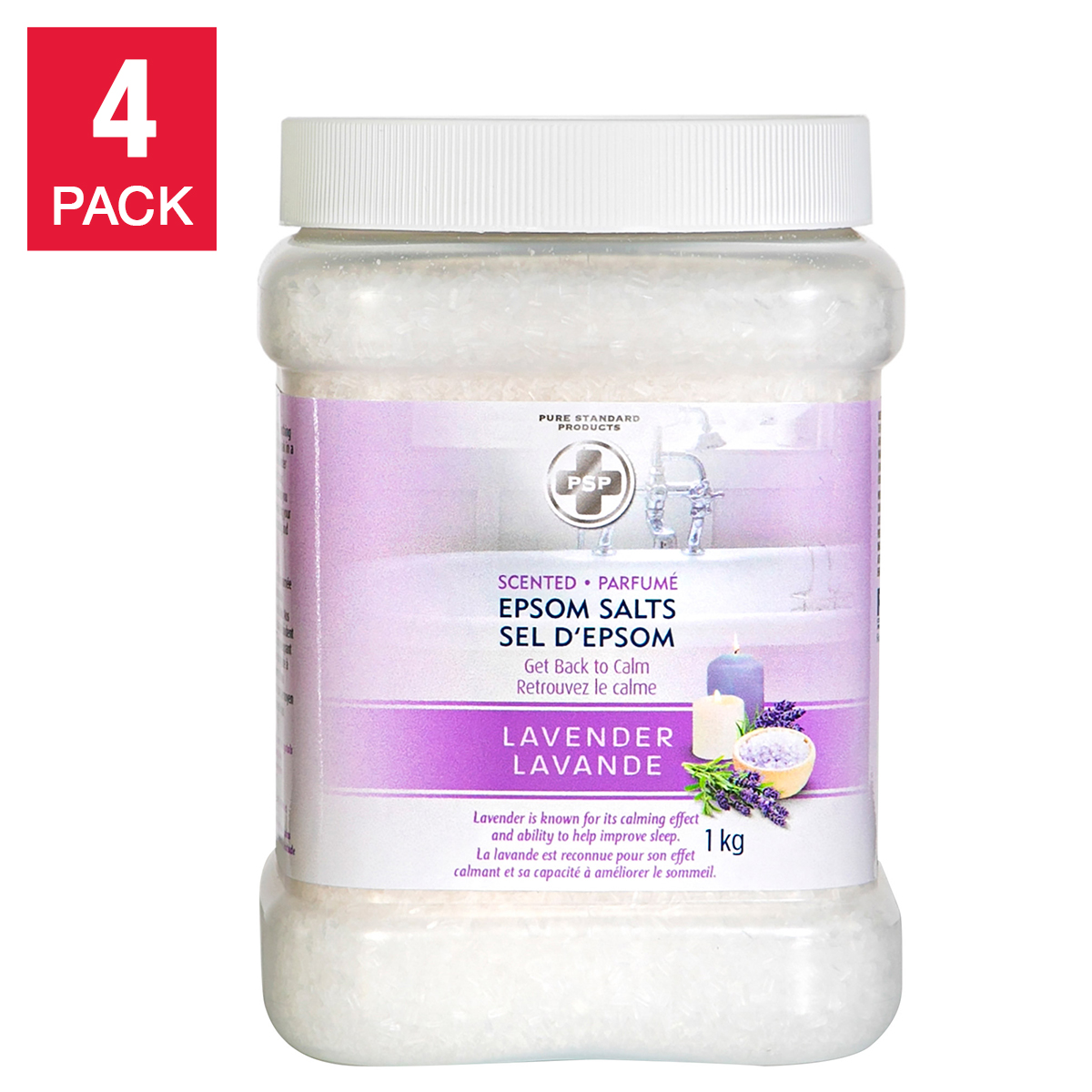 PSP Care Epsom Salts Lavender Scented, 4 x 1 kg | Costco
