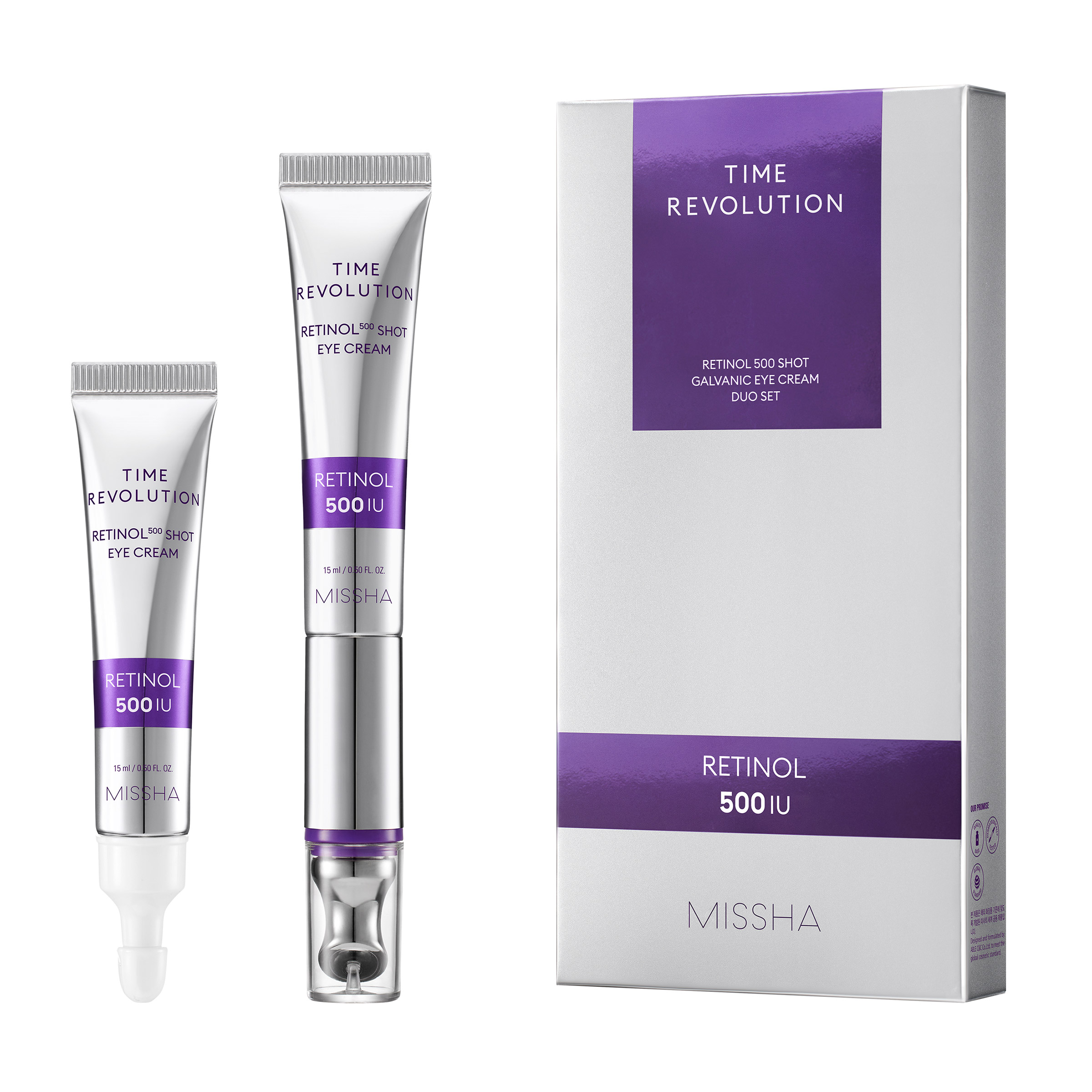 MISSHA Time Revolution Retinol 500 Shot Galvanic Eye Cream Duo Set