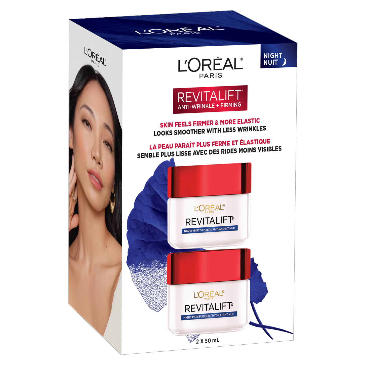 L'Oréal Paris Revitalift Anti-Wrinkle + Firming Night Cream, 2 x 50 mL