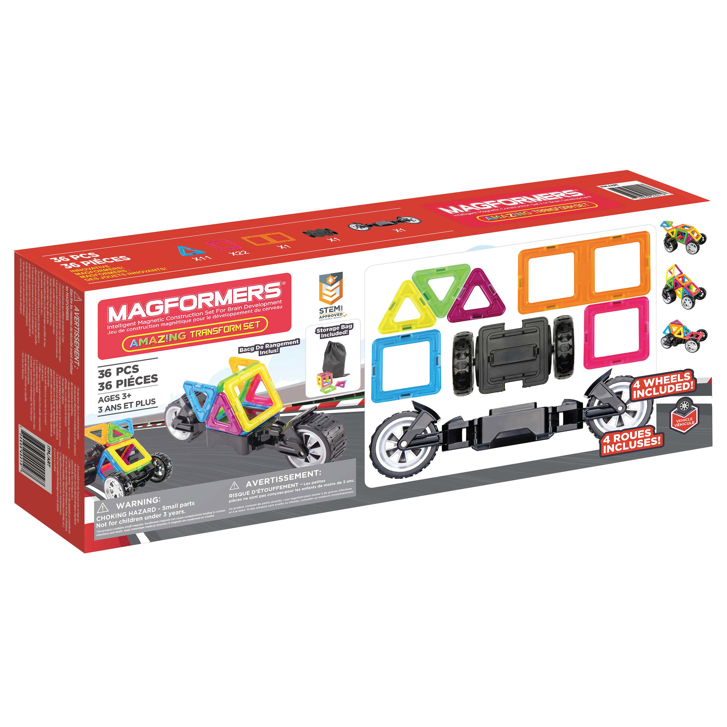 Magformers Transform セット MAGFORMERS 36-piece Amazing Transforming Wheels Set | Costco