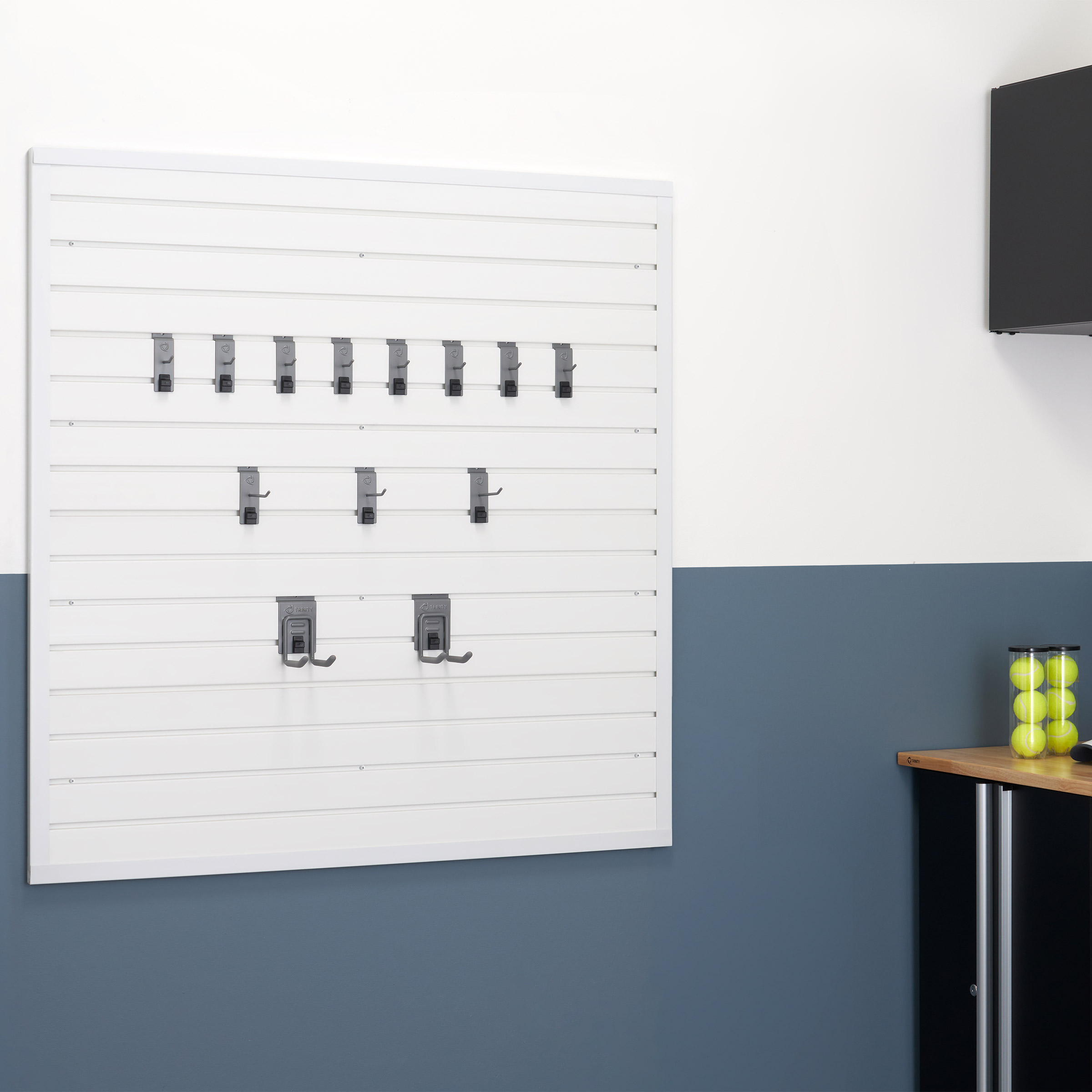 TRINITY 48.5" White PVC Edge Trim - 4 Pack For Slatwall Panels Protection