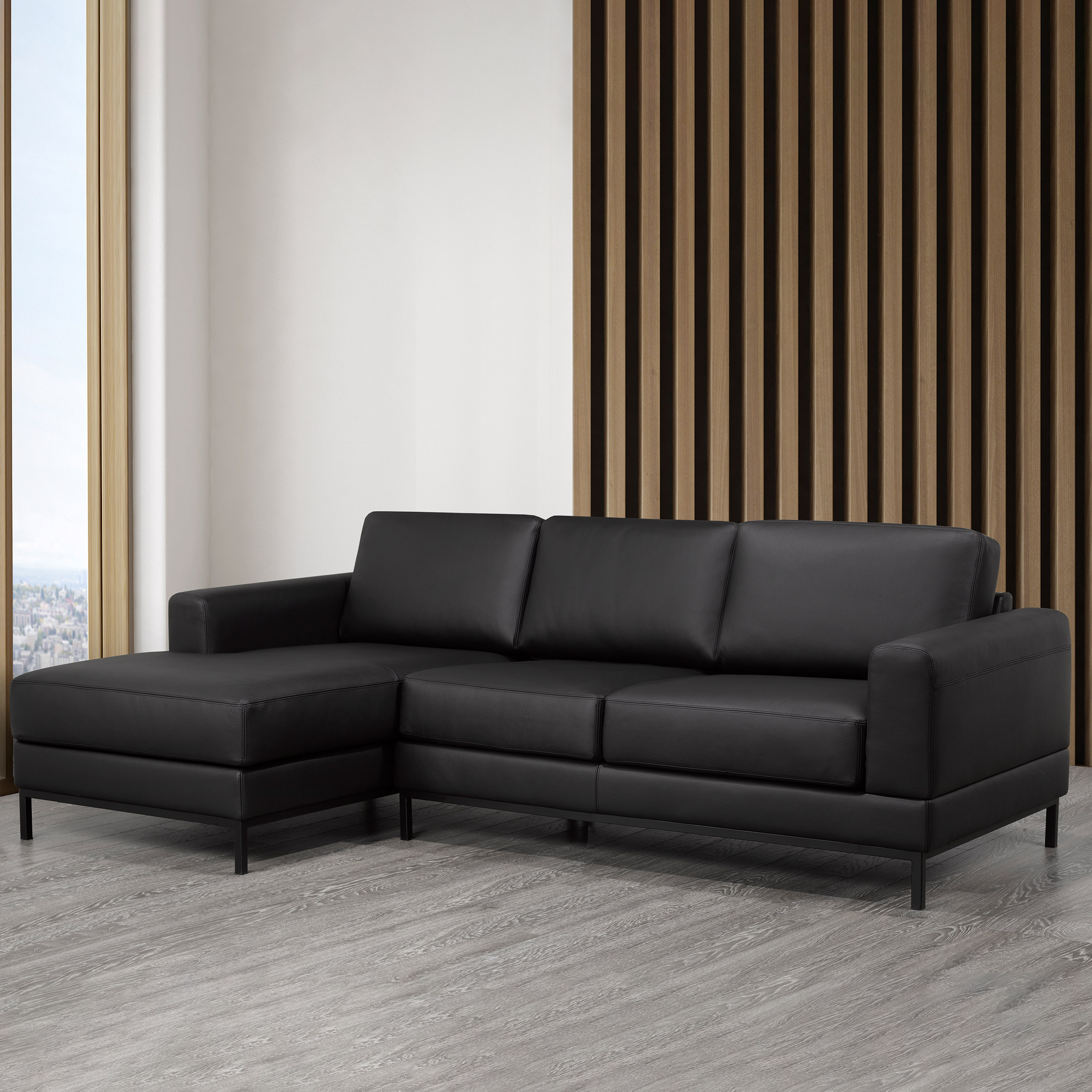 Galleria 2-piece Top Grain Leather Left-hand Facing Sectional