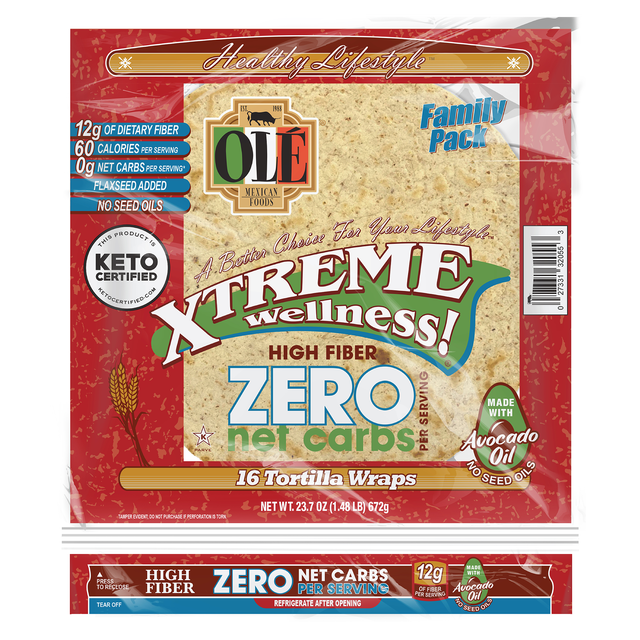 Ole Mexican Foods 8" Xtreme Wellness Tortilla Wraps, 16-count