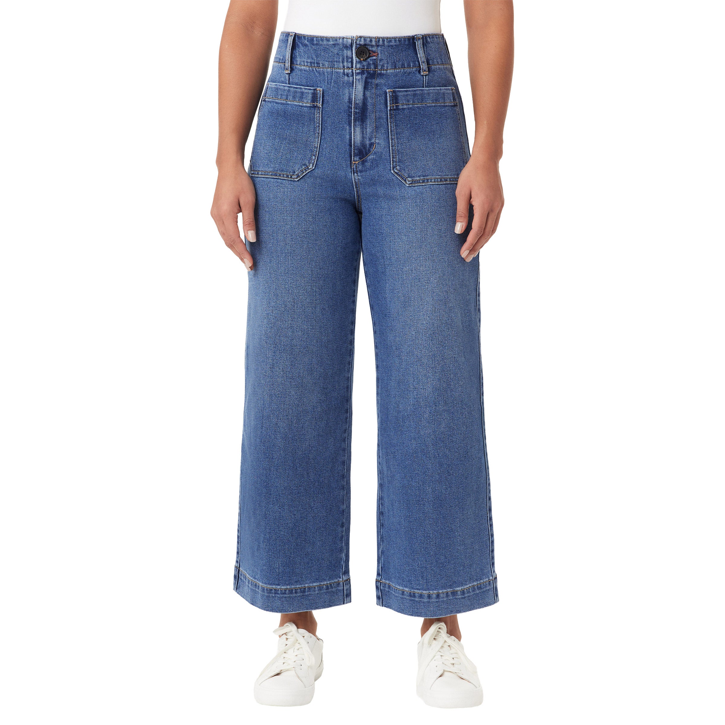 Scotch & Soda Women’s Wide Leg Jean Patch Pockets High Rise