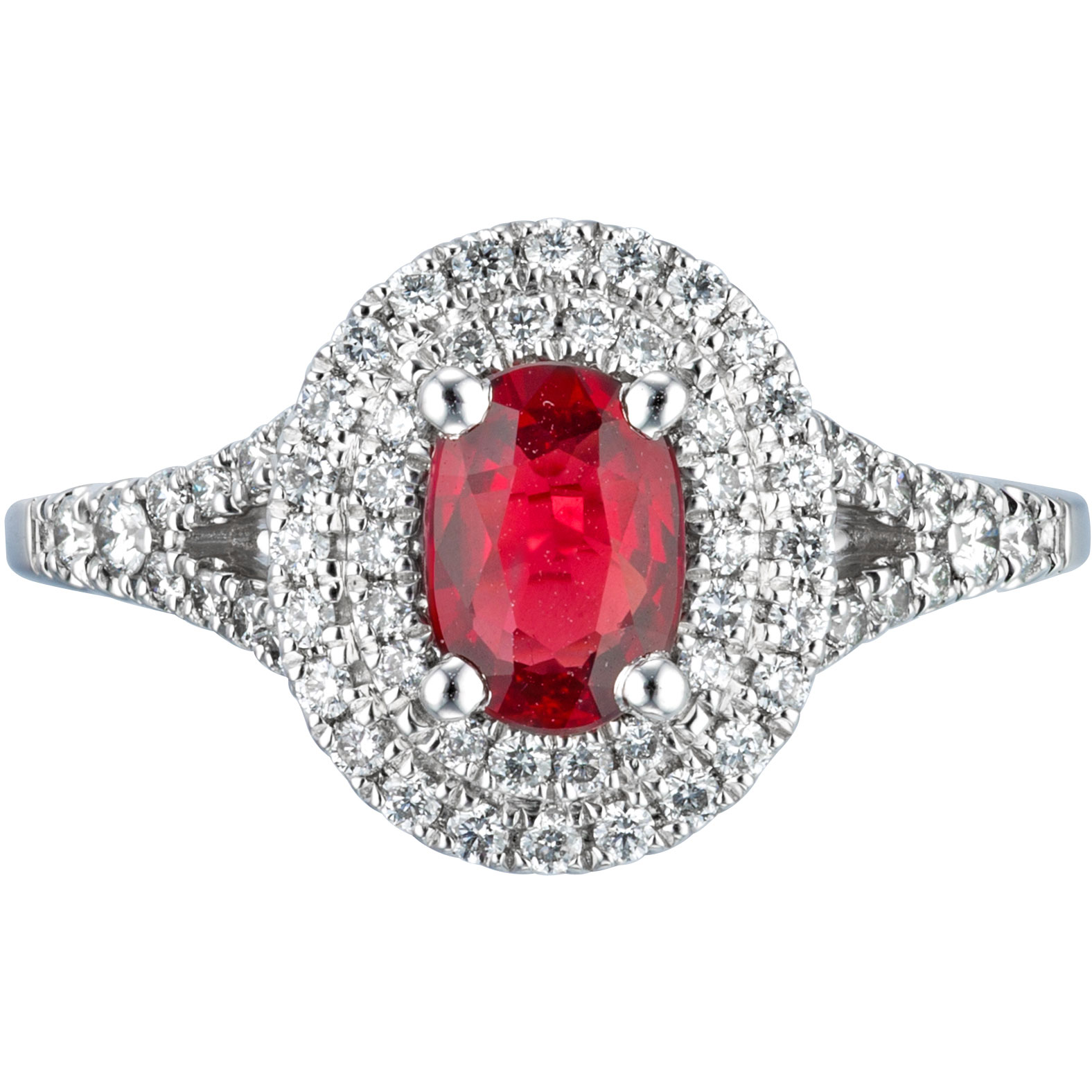 Oval Cut Ruby and Diamond Ring (0.36 ctw) | Costco