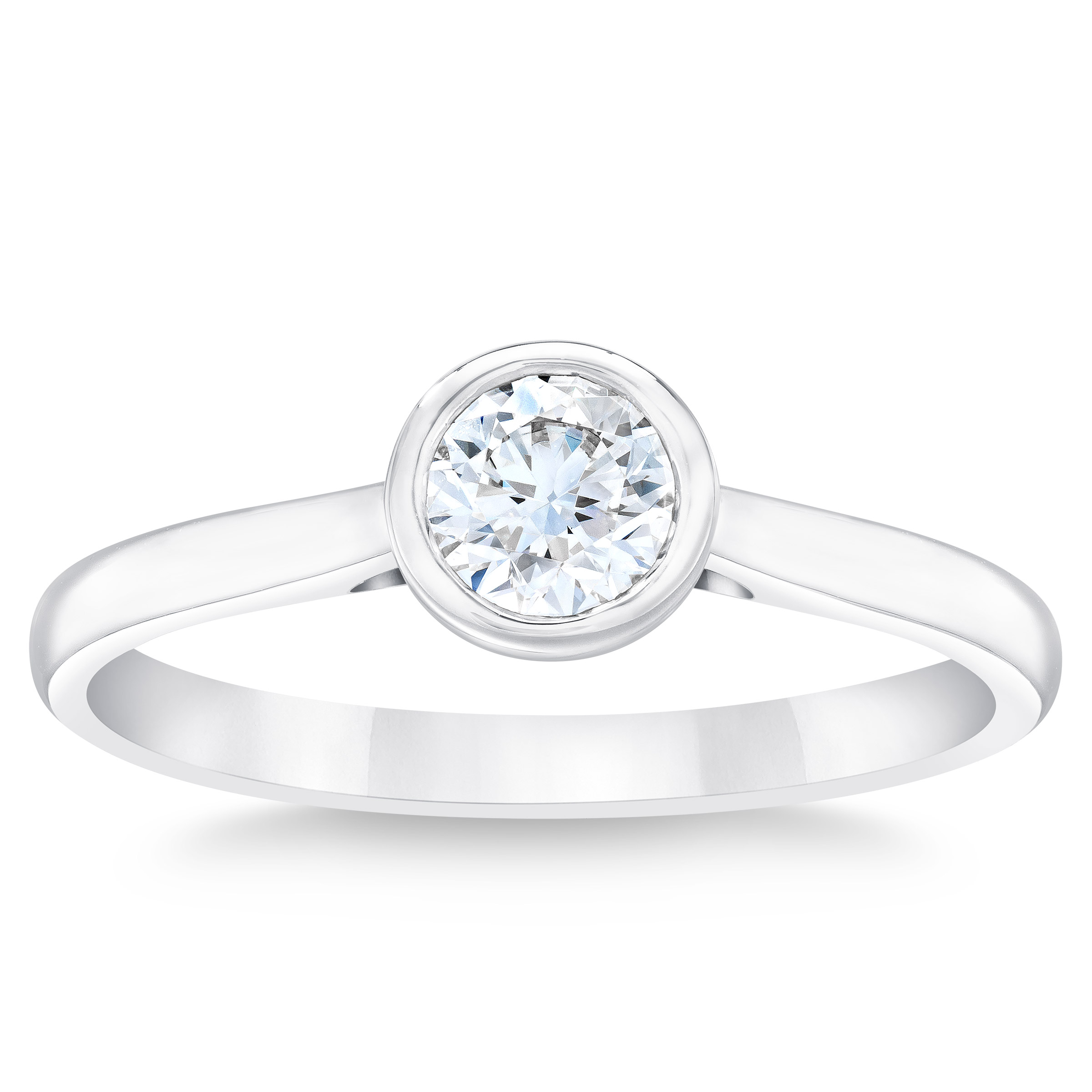 Round Brilliant 0.50 ctw VS2 Clarity  I Color Diamond Bezel Set Ring