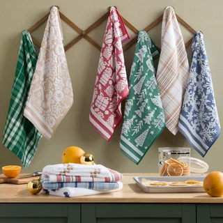 TOWN AND COUNTRY HOLIDAY KITCHEN TOWEL 8 PACK