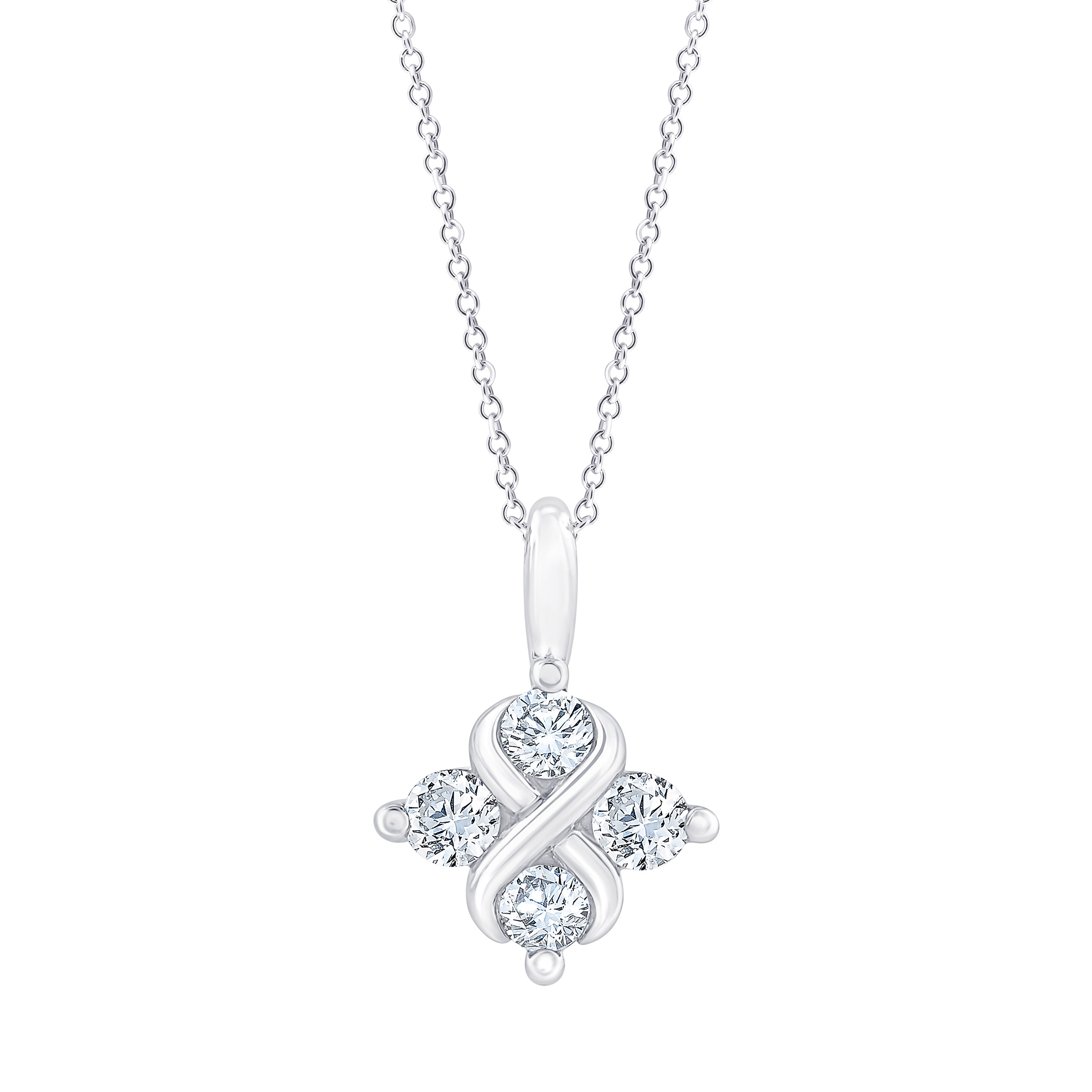 Round Brilliant Diamond Figure 8 Pendant (0.20 ctw)