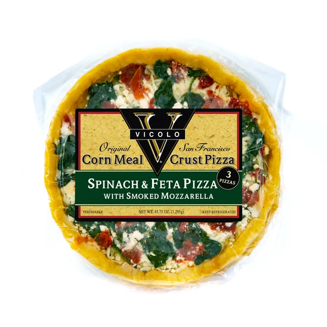 VICOLO CORNMEAL PIZZA SPINACH AND FETA 3 PACK 15.25 OUNCES EA