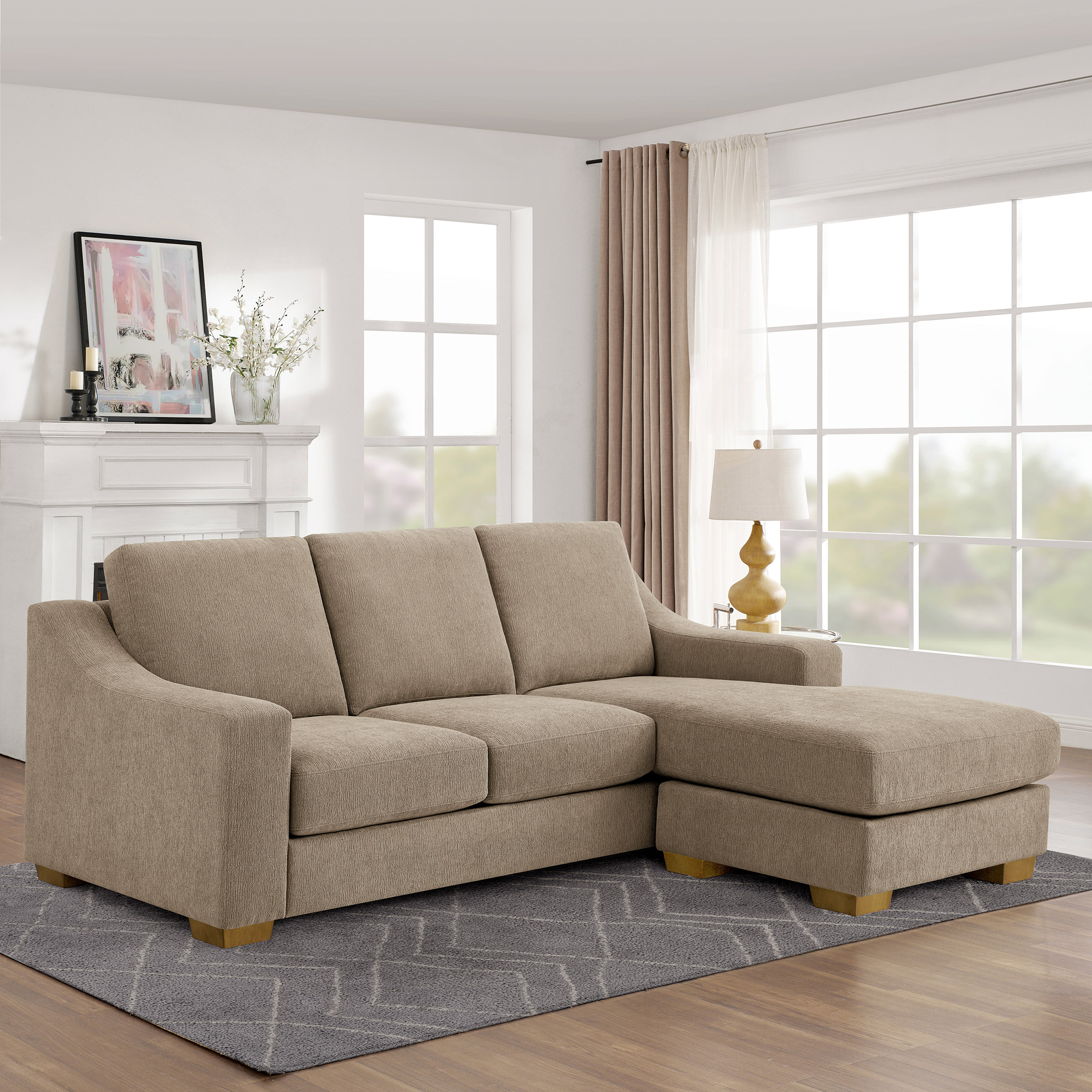 Thomasville Dillard 2-piece Fabric Sofa with Reversible Chaise