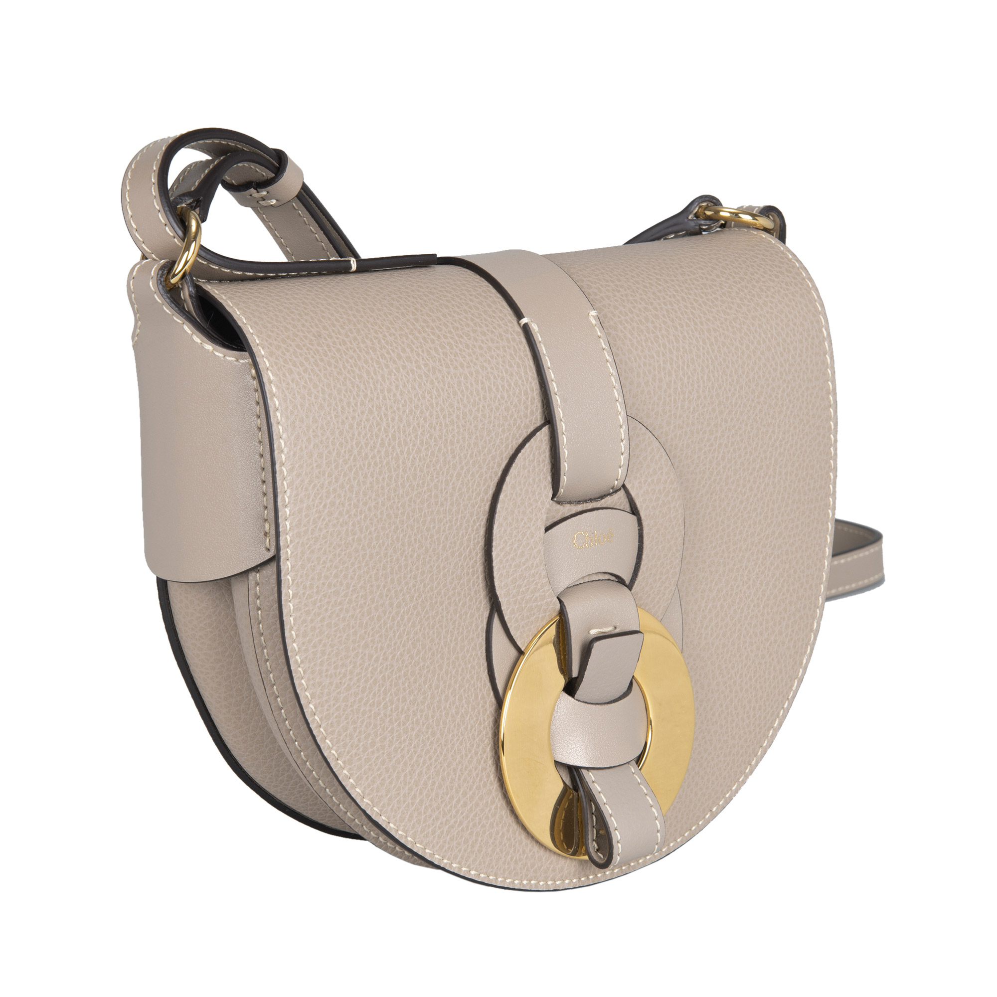 Chloe Darryl Leather Saddle Bag, Gray | Costco
