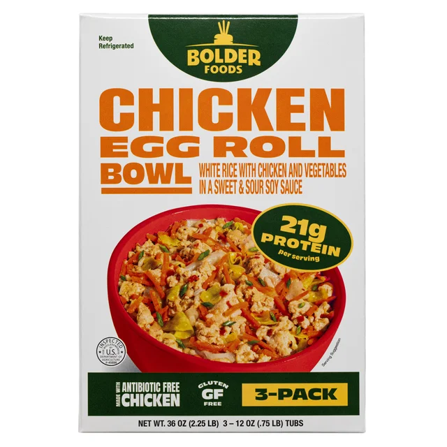 BOLDER FOODS CHICKEN EGG ROLL BOWL 3 PACK 12 OUNCES EACH