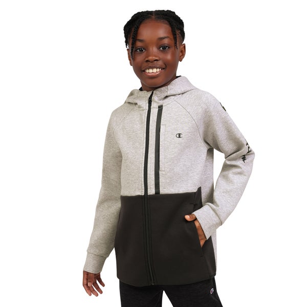 CREAM HOODED VEST WITH A ZIPPER IN FLEECE, CHILD CREAM HOODED VEST WITH A ZIPPER IN FLEECE, CHILD
