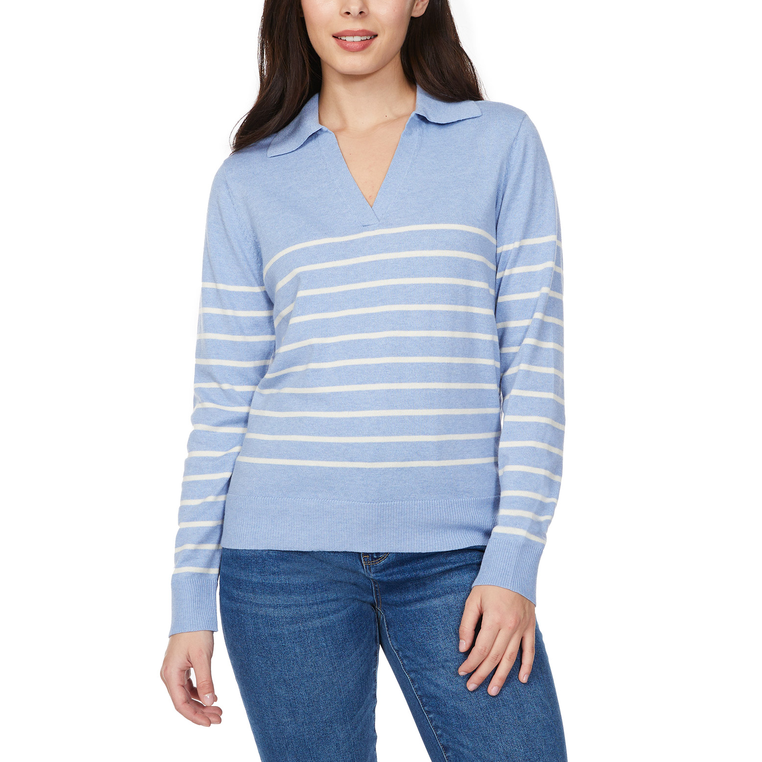 Loft Women’s Fine Knit Sweater with Johnny Collar