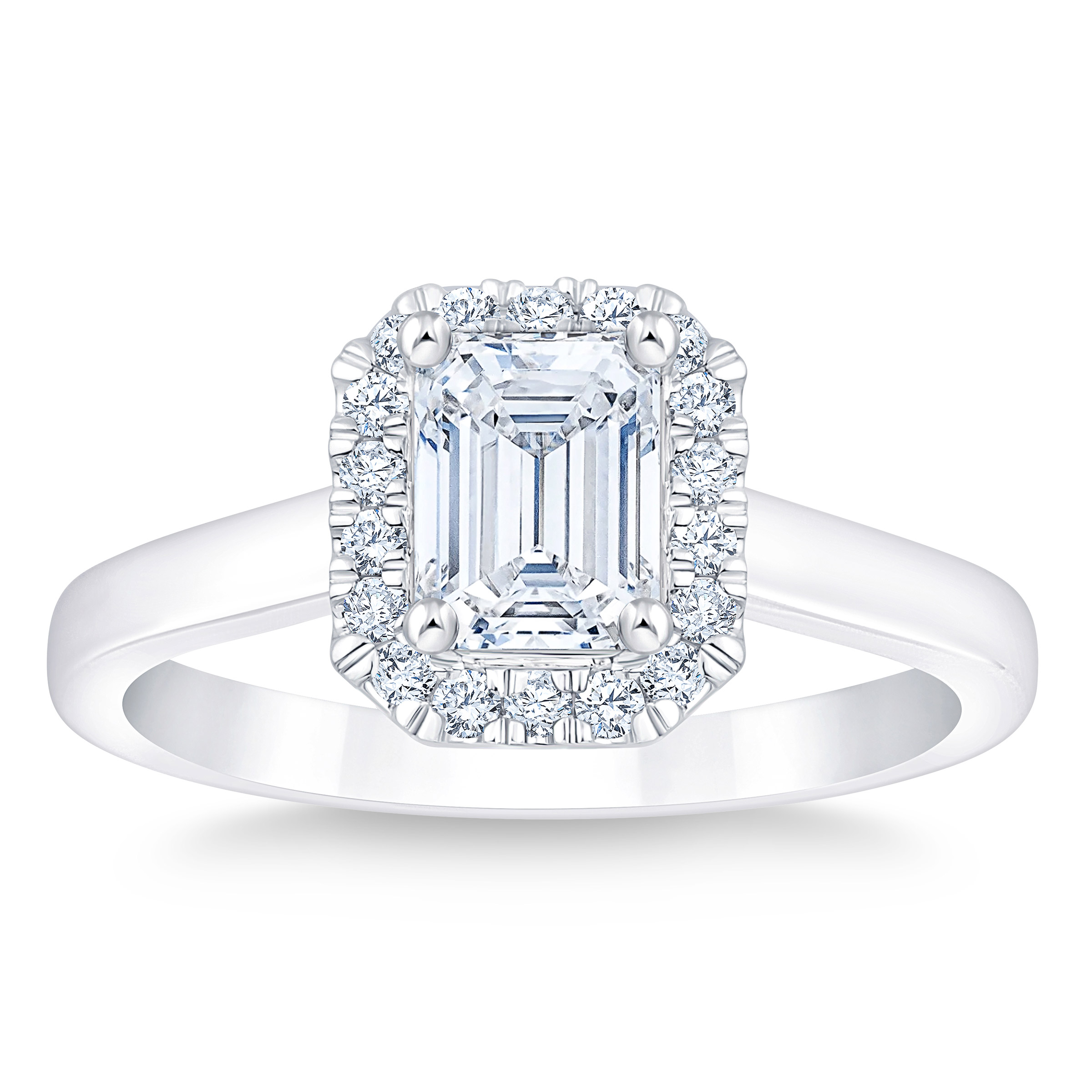 Emerald Cut and Round Brilliant Diamond Ring (0.80 ctw)