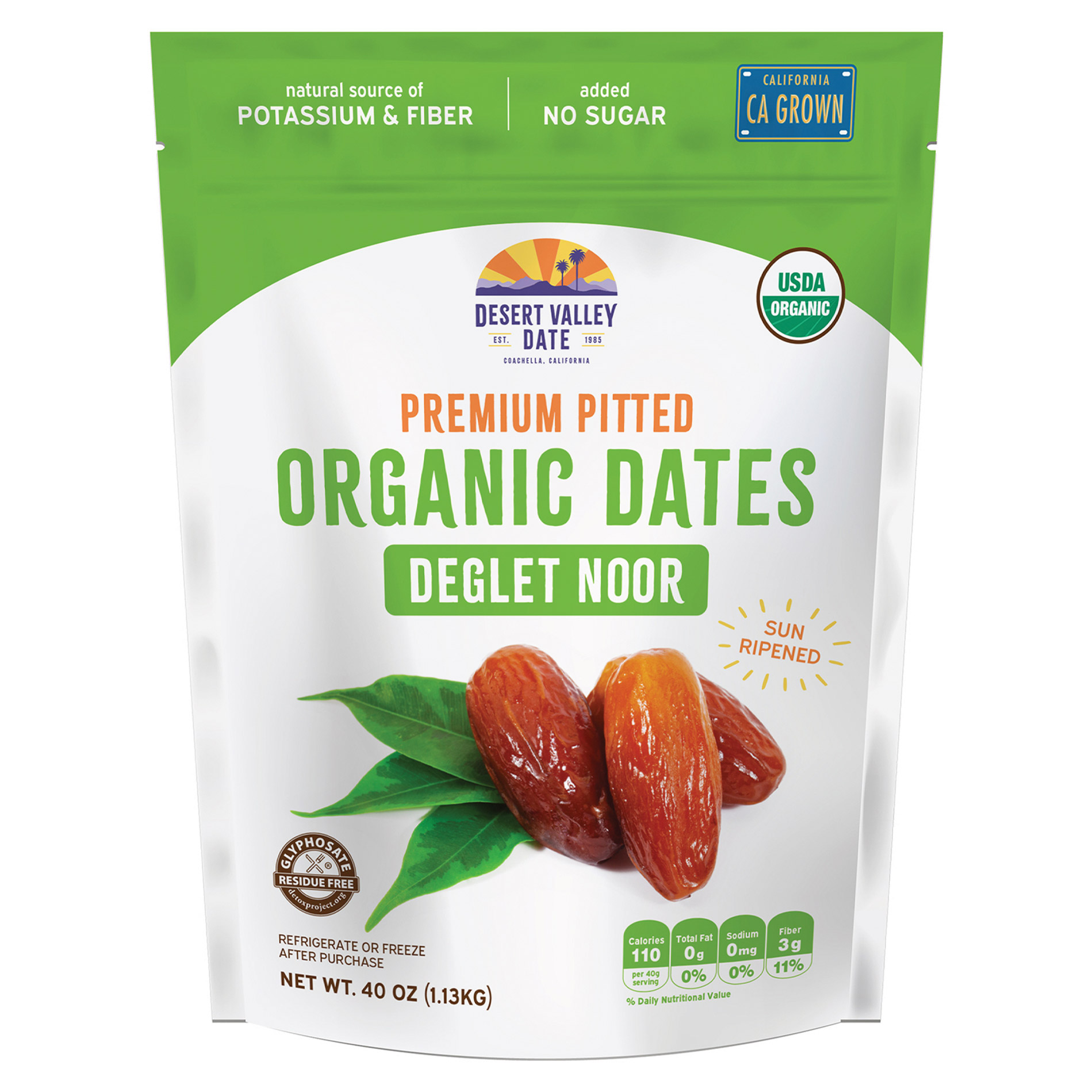 Desert Valley Date Organic Deglet Noor Pitted Dates  40 oz