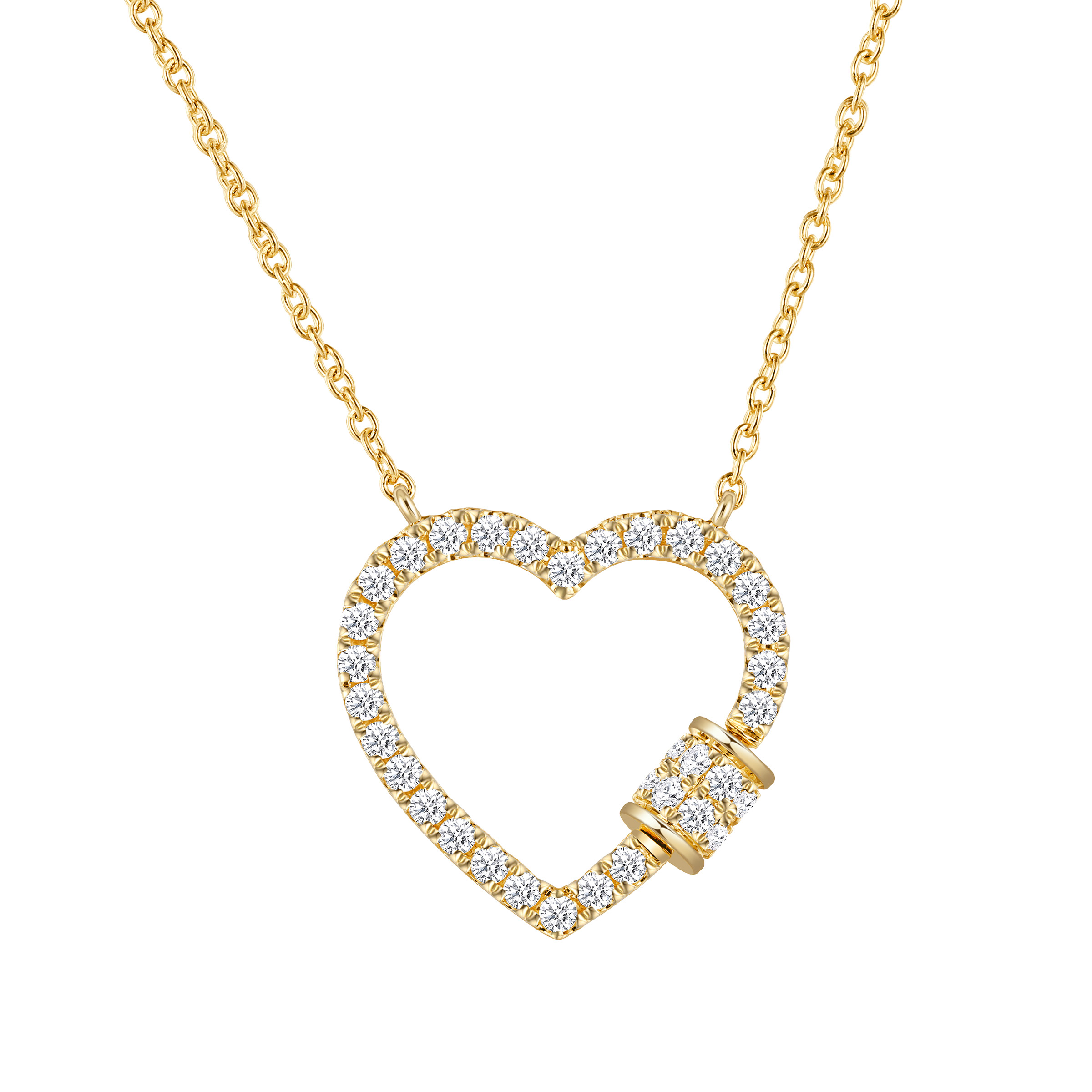 Round Brilliant Diamond Heart Necklace (0.40 ctw)