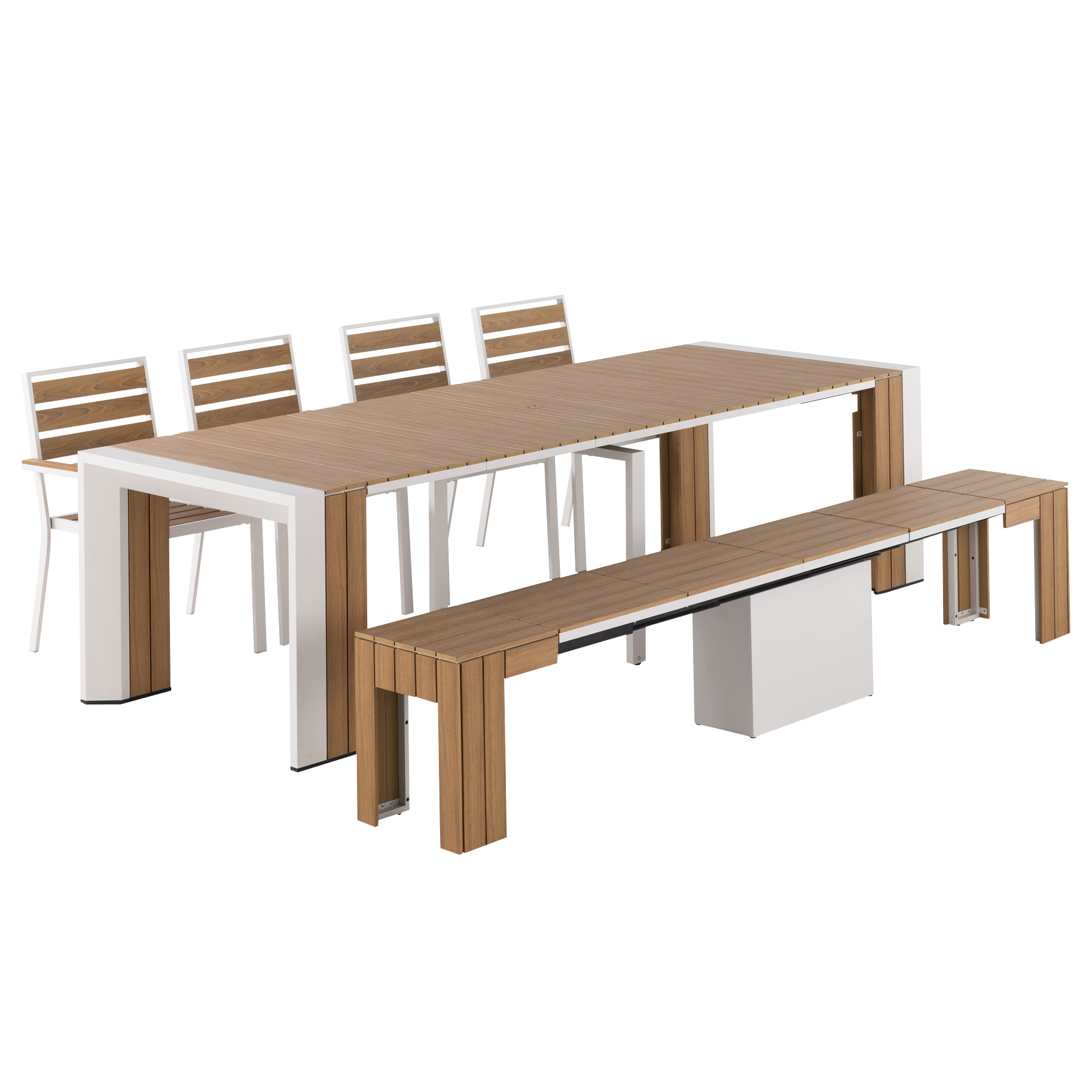 Transformer Table Extendable Outdoor Patio Dining Set | Costco