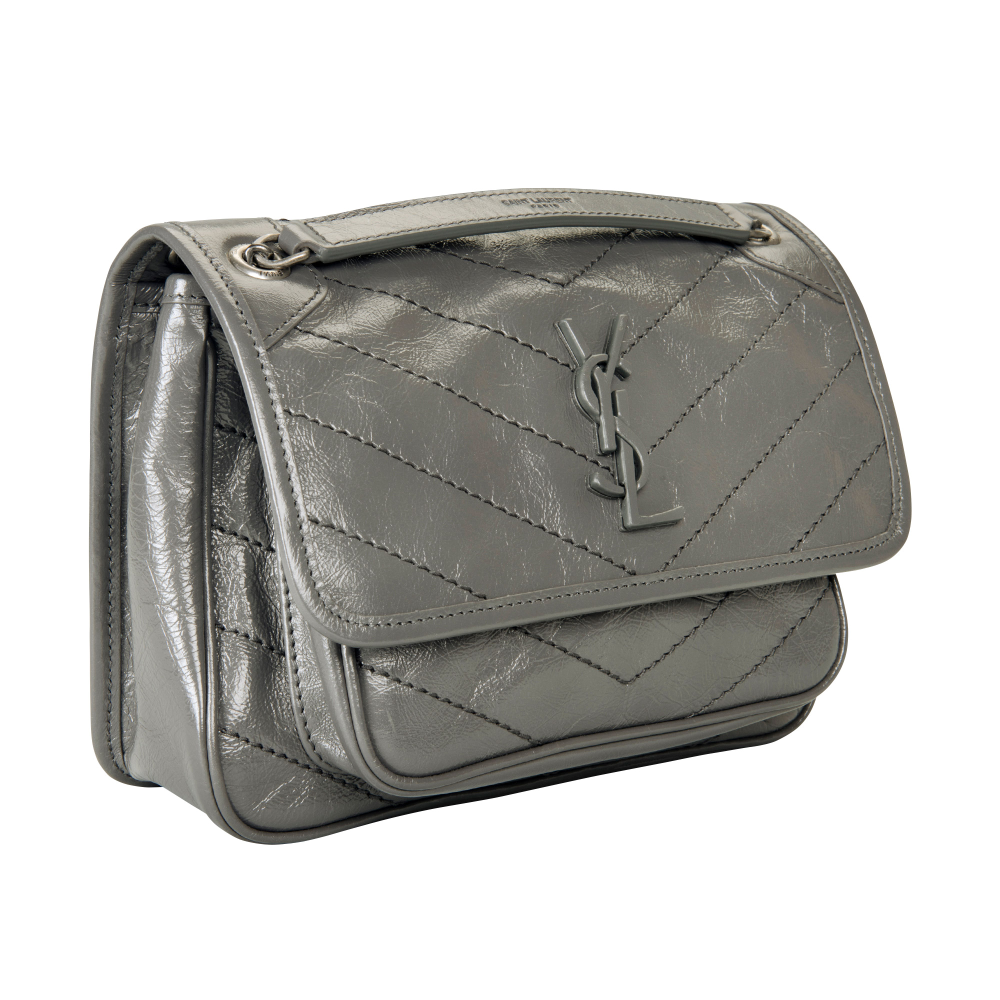 YSL Niki グレー ショルダーバッグ Yves Saint Laurent Sm Niki Vintage Crossbody, Storm | Costco