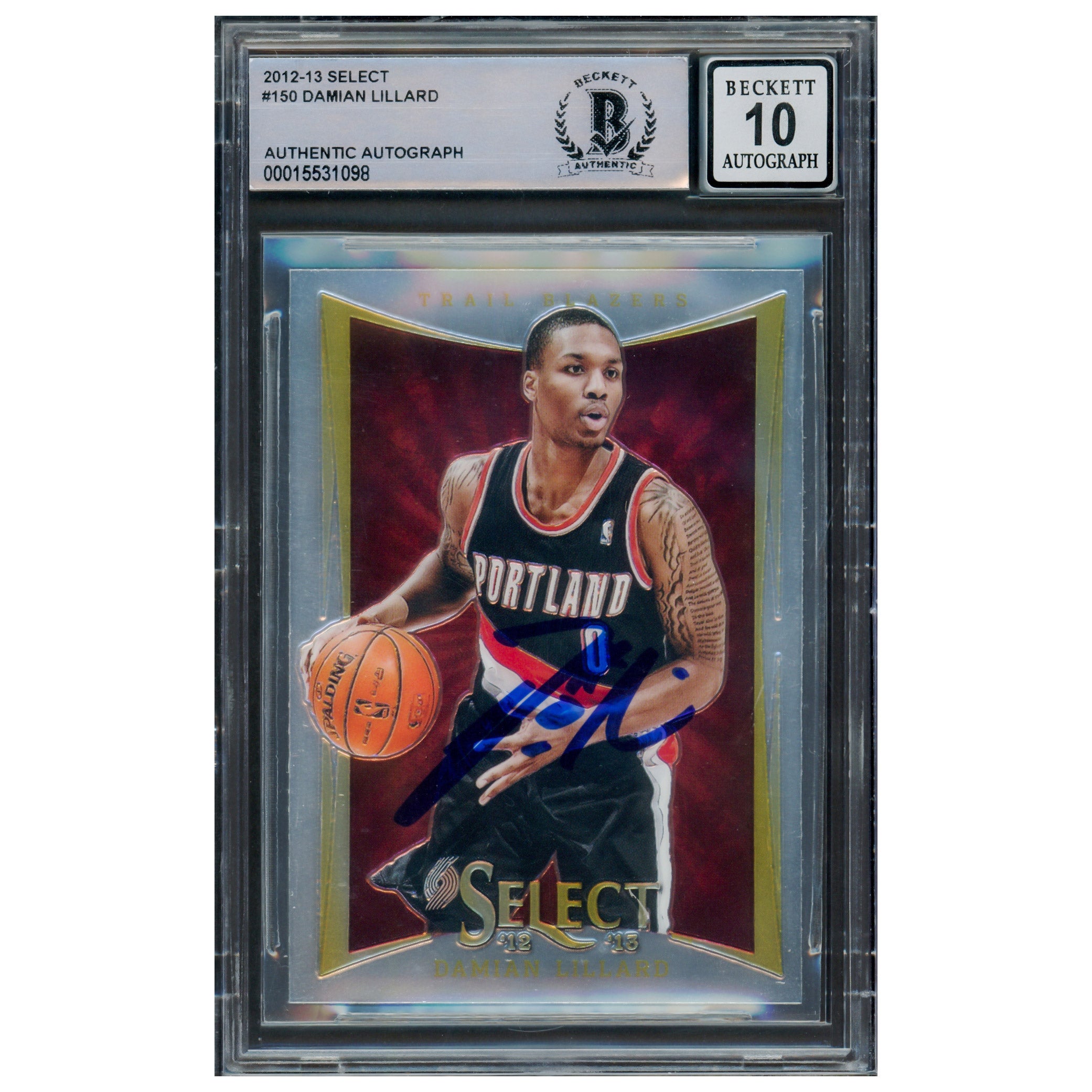Damian Lillard Autographed 2012-13 Panini Select Rookie Card #150
