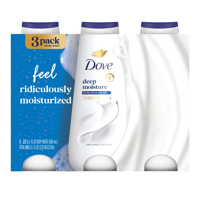 Dove Deep Moisture Body Wash, 23 fl oz, 3-pack