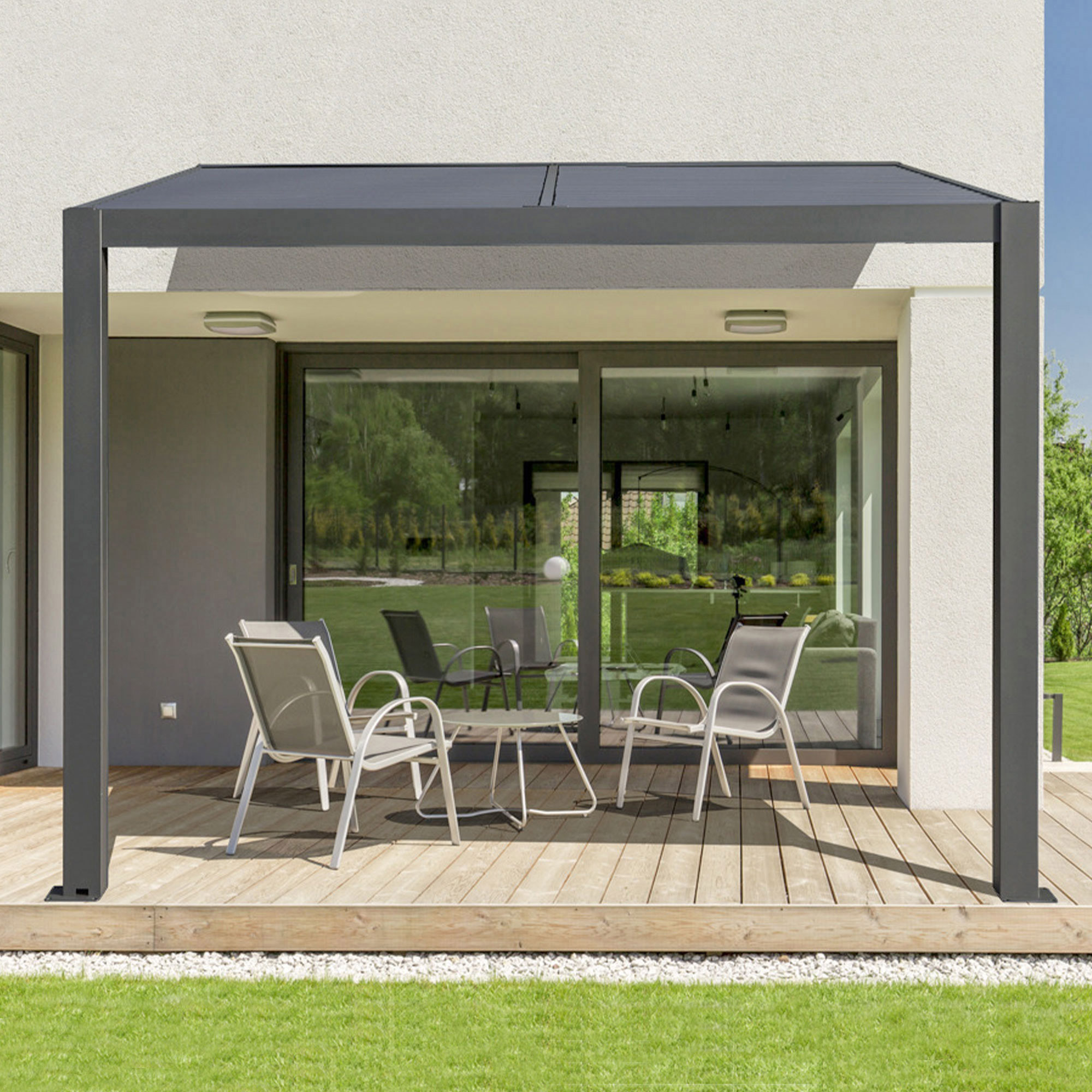 Penguin Gazebo, Aluminum Wall Mounted Pergola