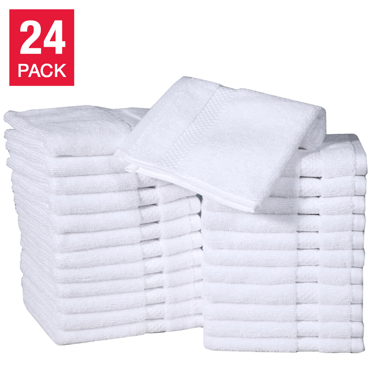 Affinity Linens Casa Platino White Washcloth 24-pack