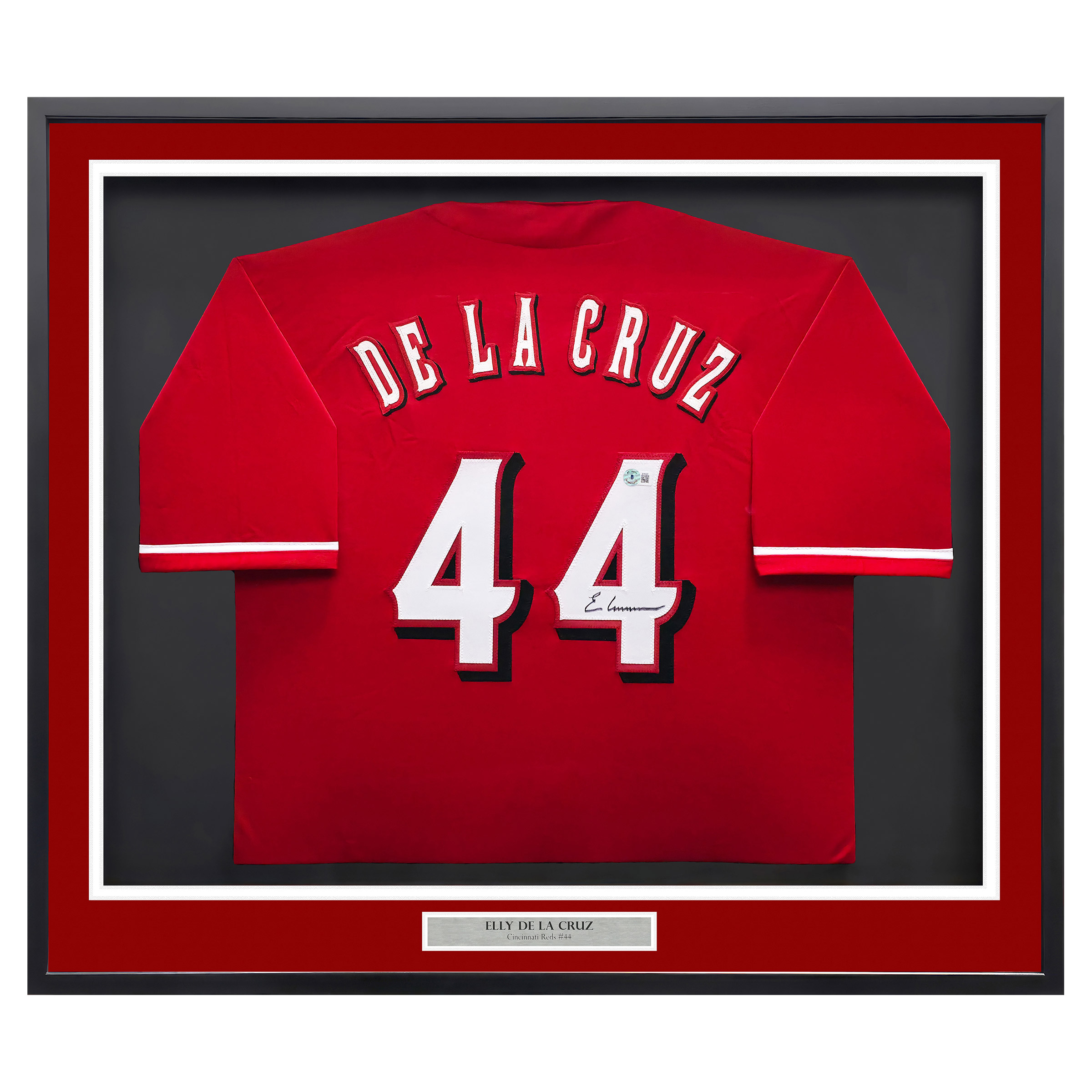Elly De La Cruz Autographed Framed Red Jersey Cincinnati Reds - Beckett Authenticated