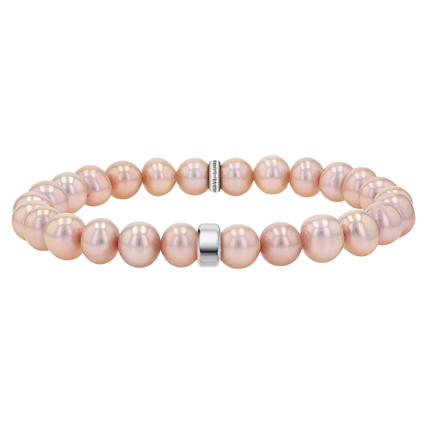 Sheryl Lowe Pink Pearl Beaded Bracelet with Smooth Rondelle Accent