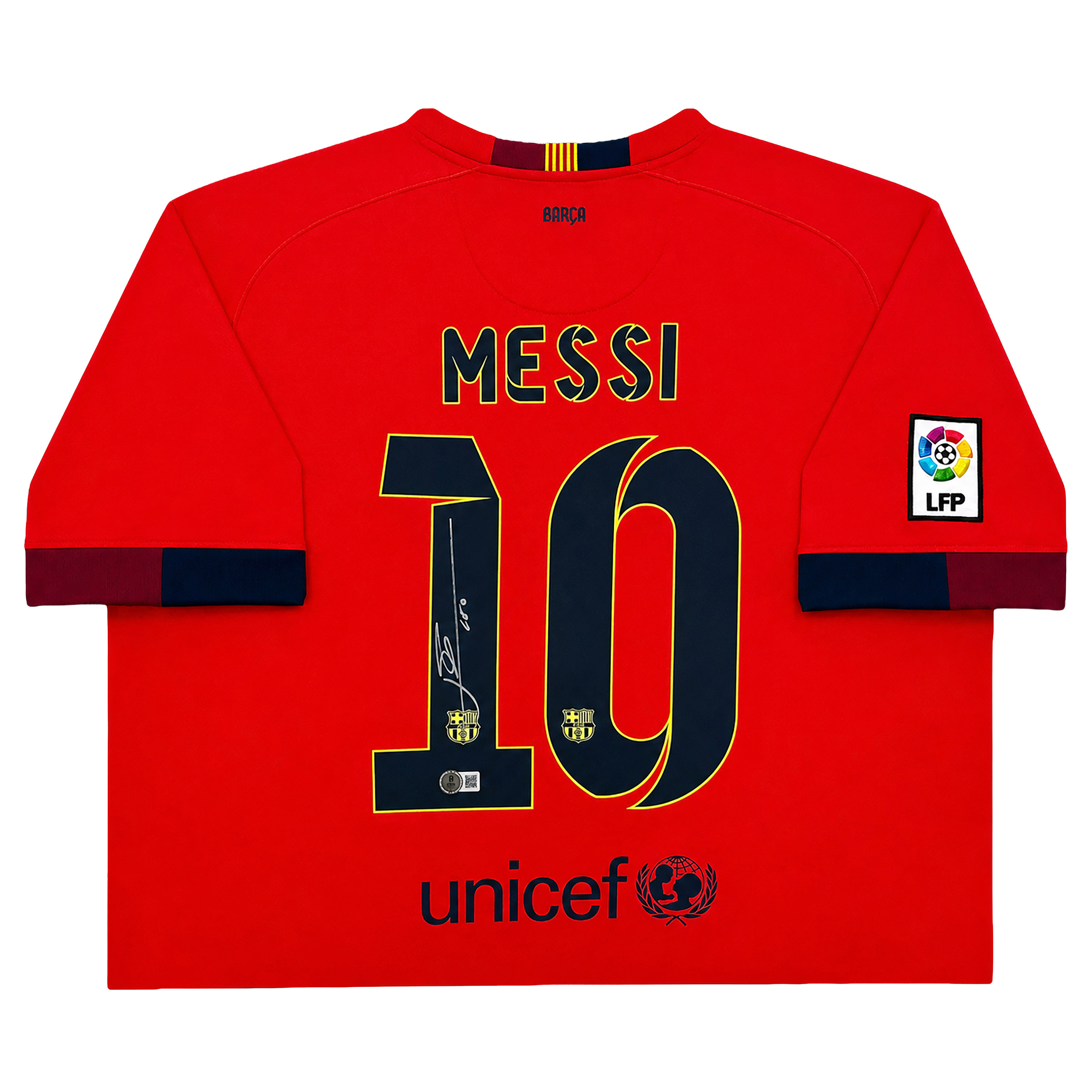 Lionel Messi Autographed Framed Orange FC Barcelona Jersey