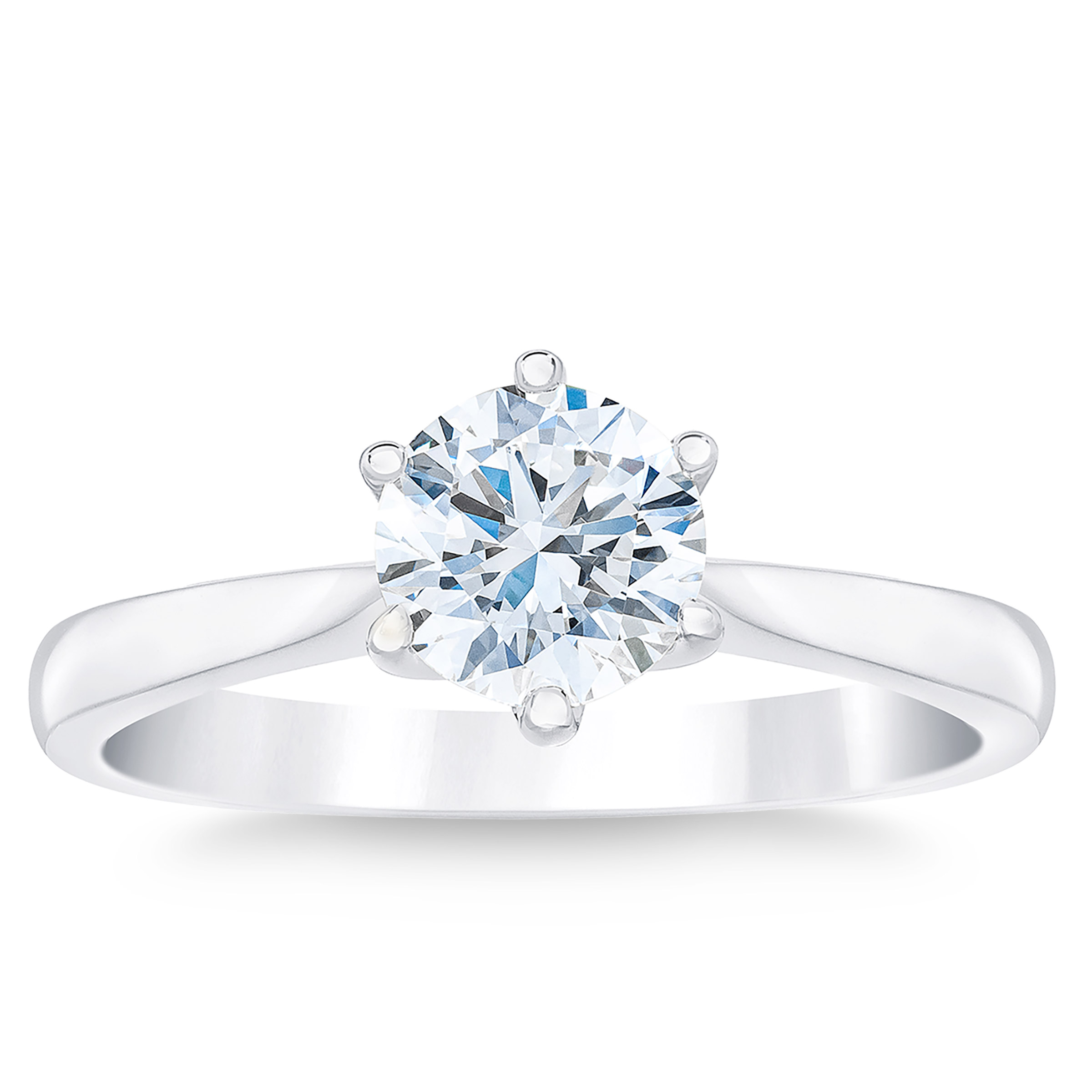 Round Brilliant 1.00 ct VS2 Clarity  G Color Diamond Solitaire Platinum Ring